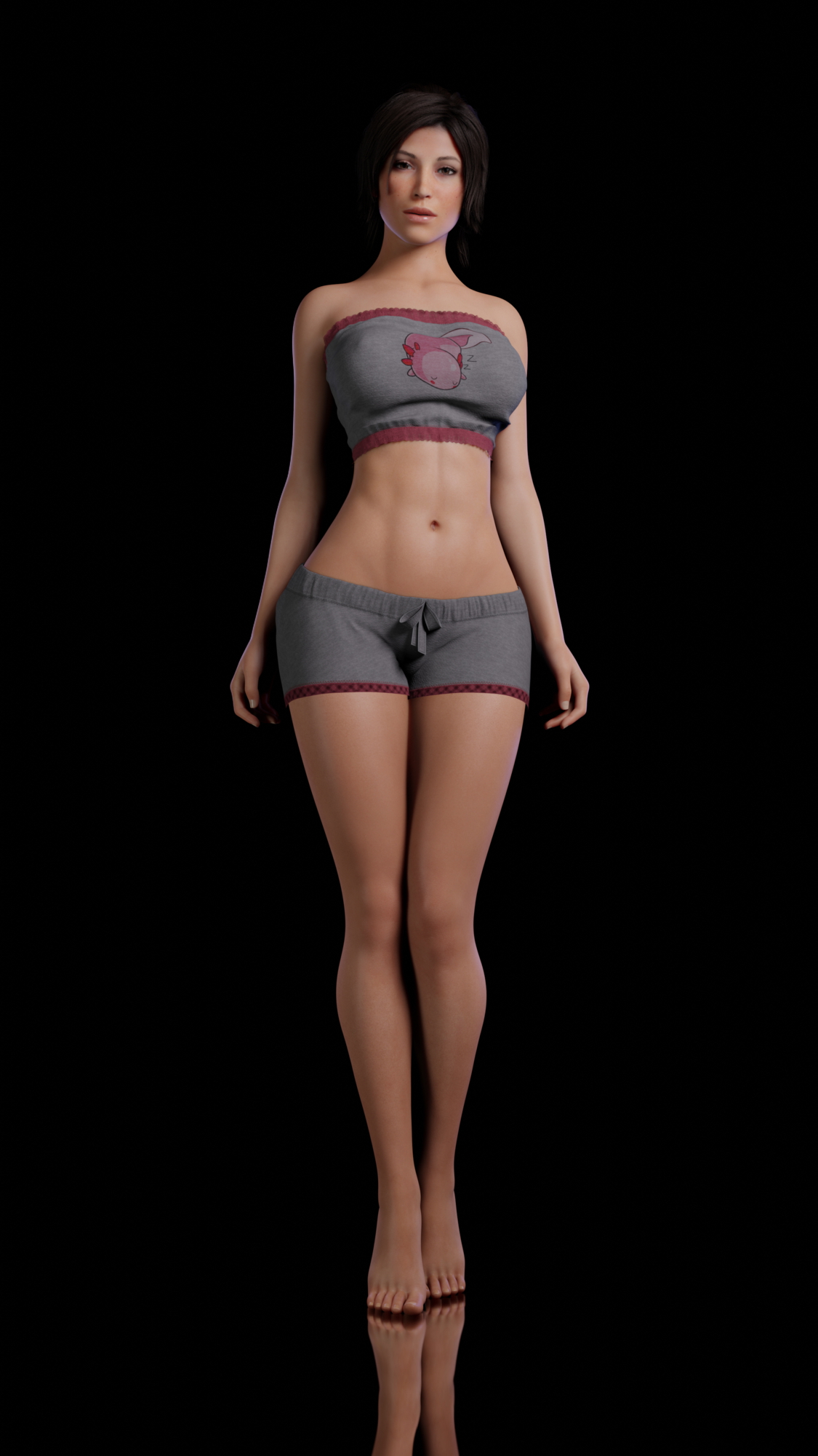 Lara pose 3 Lara Croft Tomb Raider 3d Porn Natural Tits Abs Nude Sexy Pink Nipples Lingerie Swimsuit 4