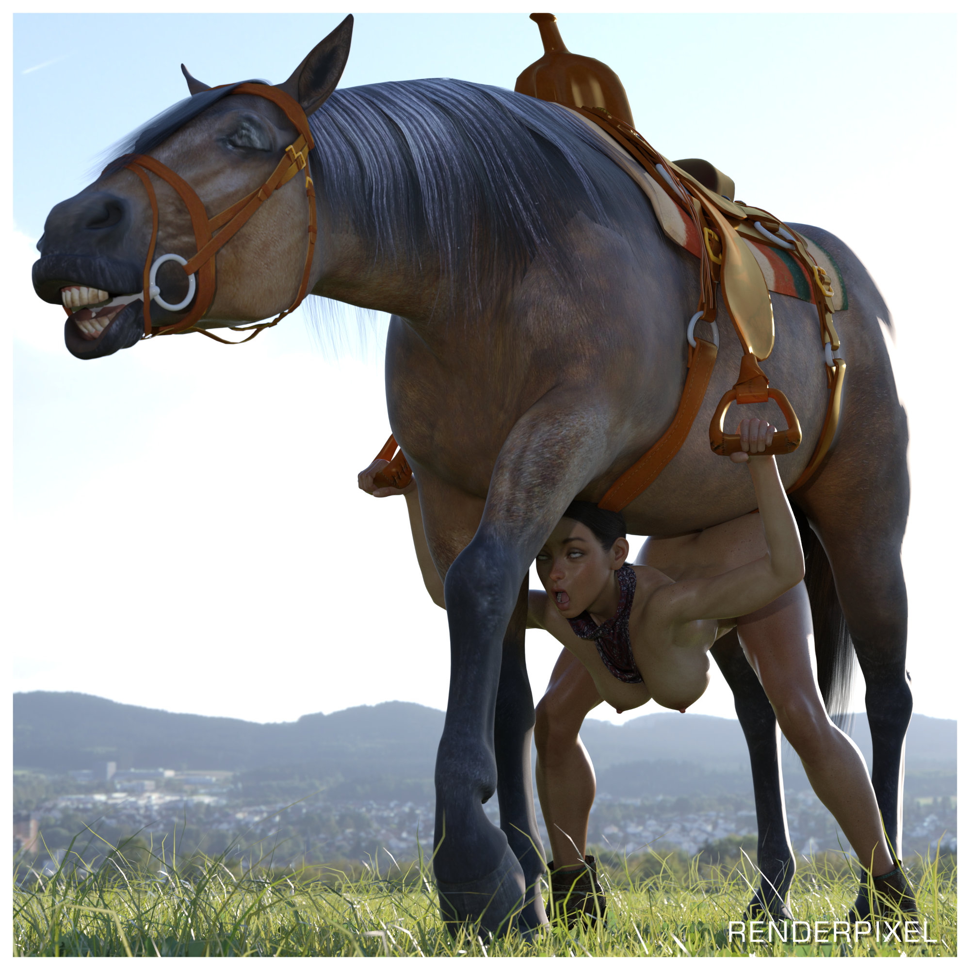 Cowgirl  Horse Horsecock Cowgirl Outdoor 6