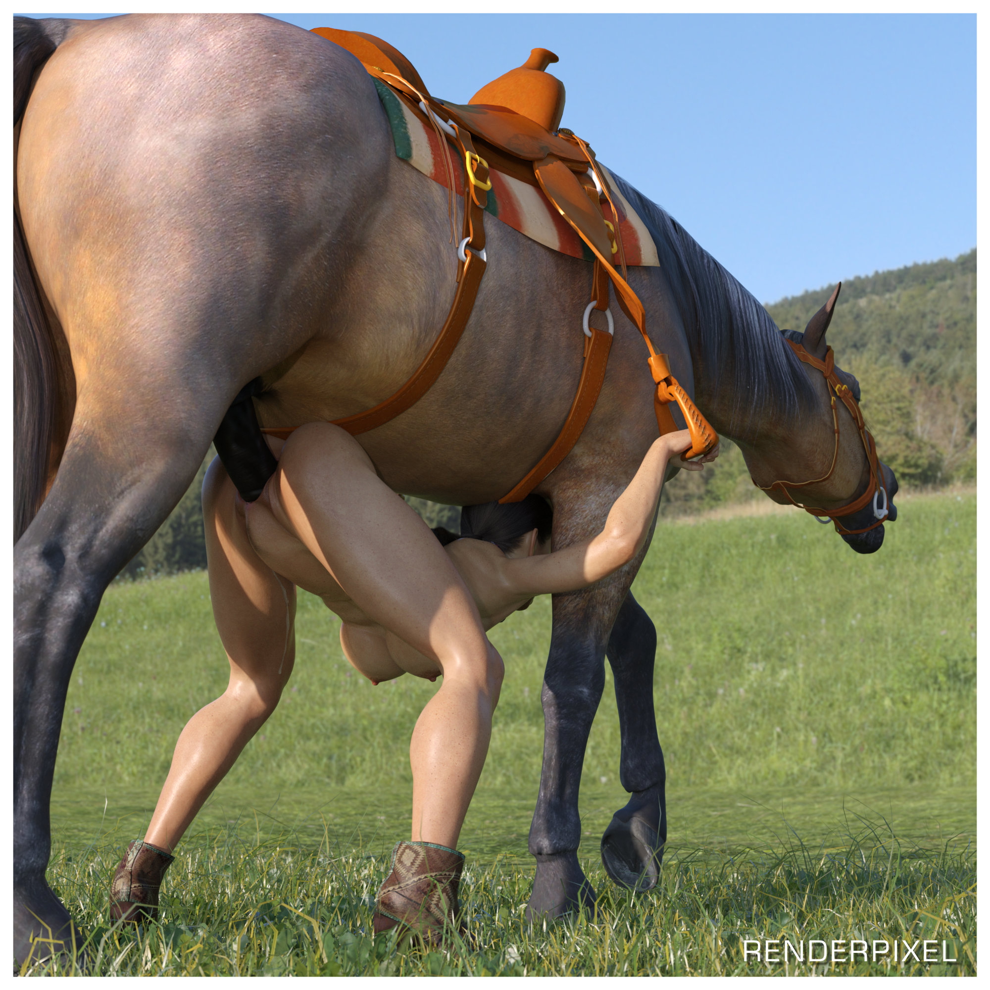 Cowgirl  Horse Horsecock Cowgirl Outdoor 7