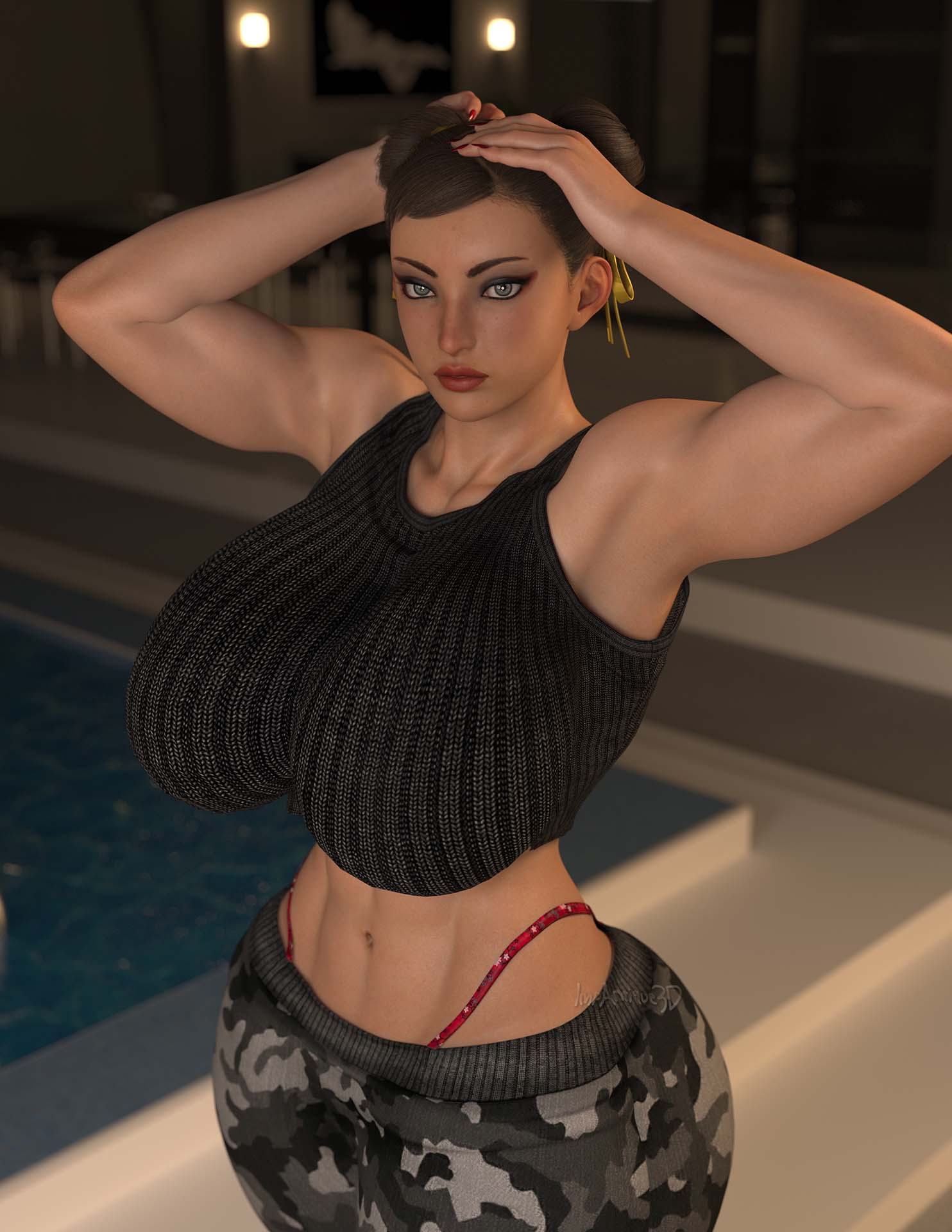 Chun Li Pinup 04  Big Tits Armpits