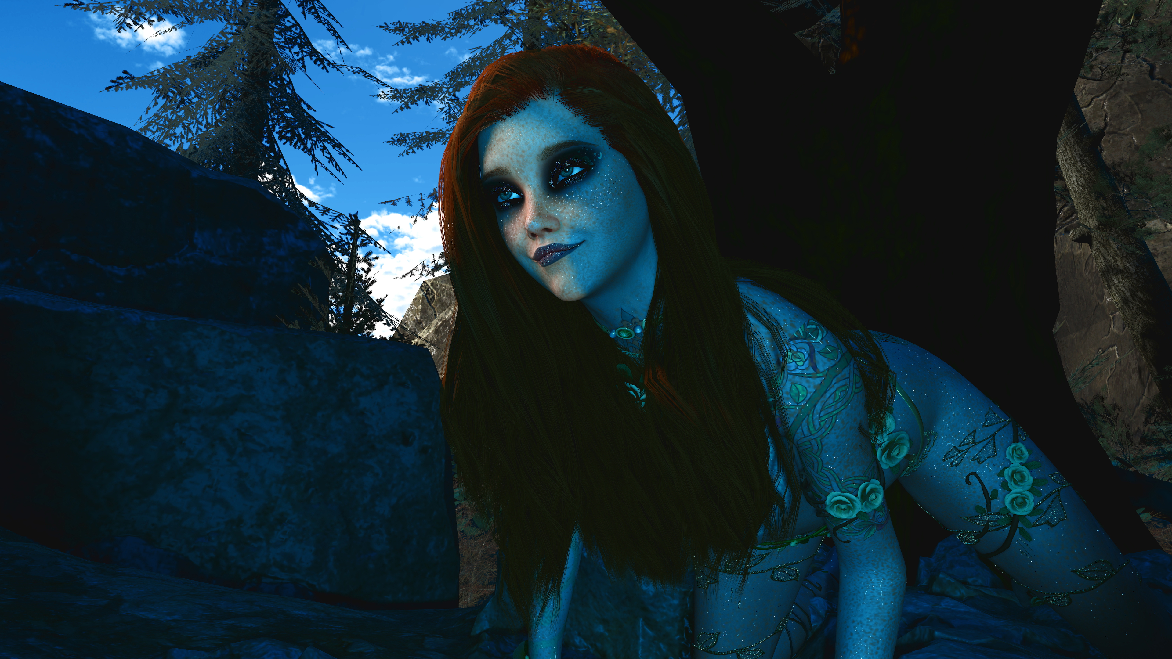 Sacred Waters Pt. 1  Red head Elf Nymph Waterfall Outdoors Outdoor Sex Big Dick Freckles Seduction Creampie Viking Licking Cock 22
