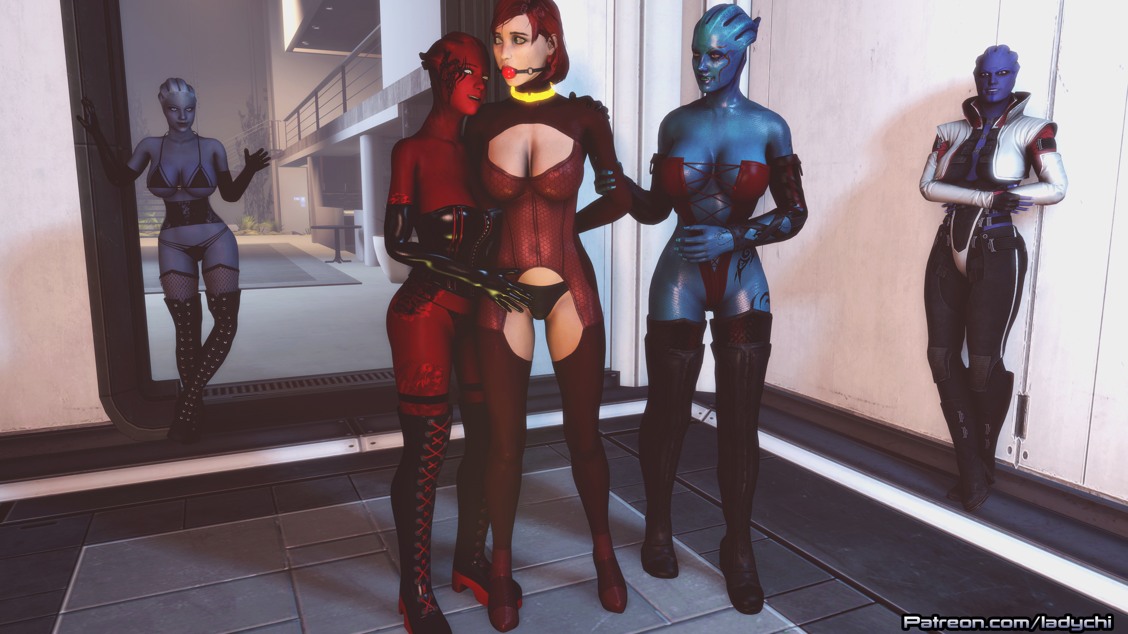 Liara rents out Shepard to be the bitch of the asari.  May make an Ahsoka version later. Mass Effect Asari (mass Effect) Commander Shepard Aria Liara Nude Naked Fully Naked Lesbian Sith Boobs Bdsm Sfm Girl On Girl Pussy Red Hair Lesbians Videogame 3