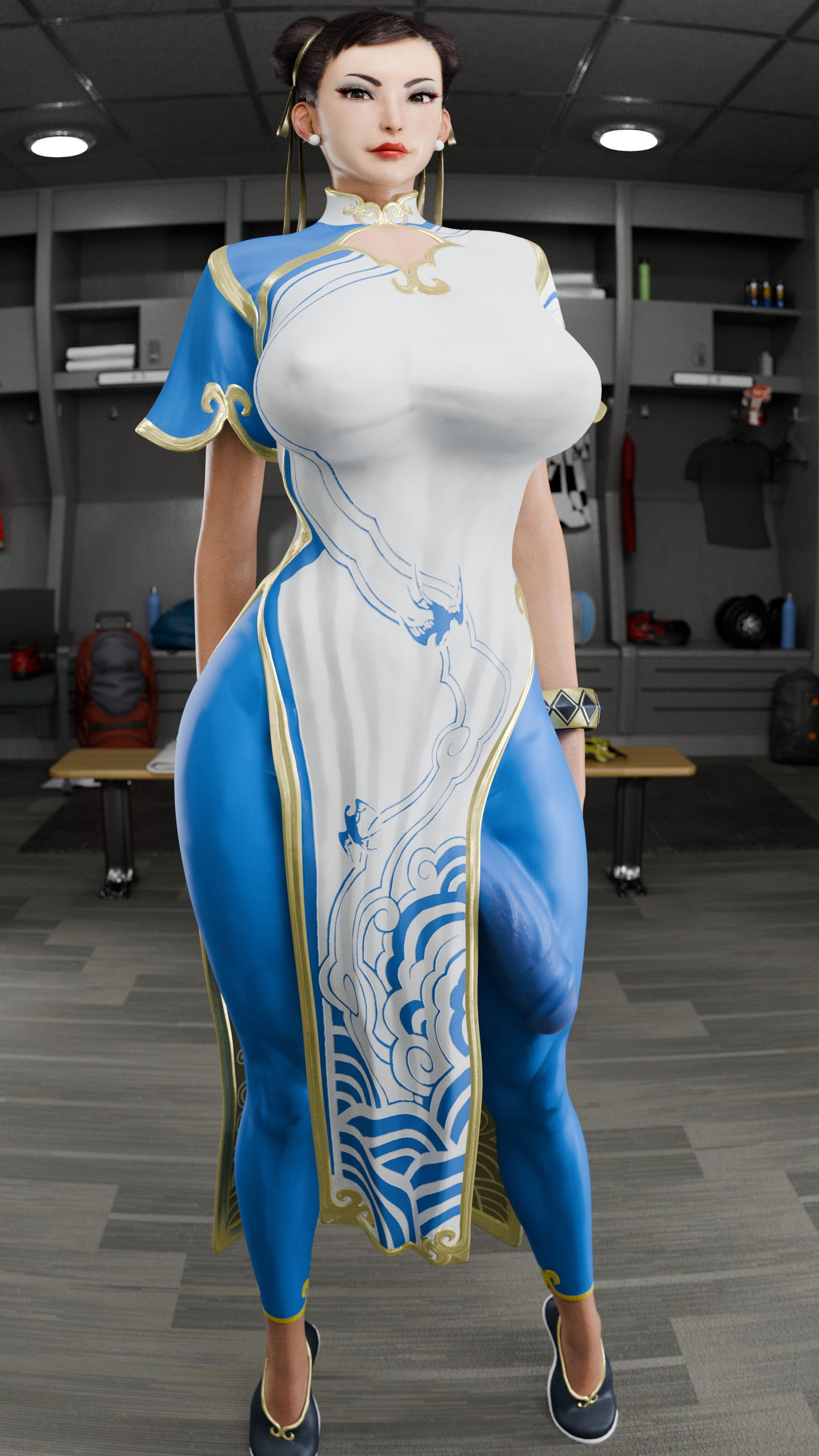 Muscular chun li Chun Li Street Fighter Big Cock Futanari Half Naked Muscular High Heels Street Fighter 6 3