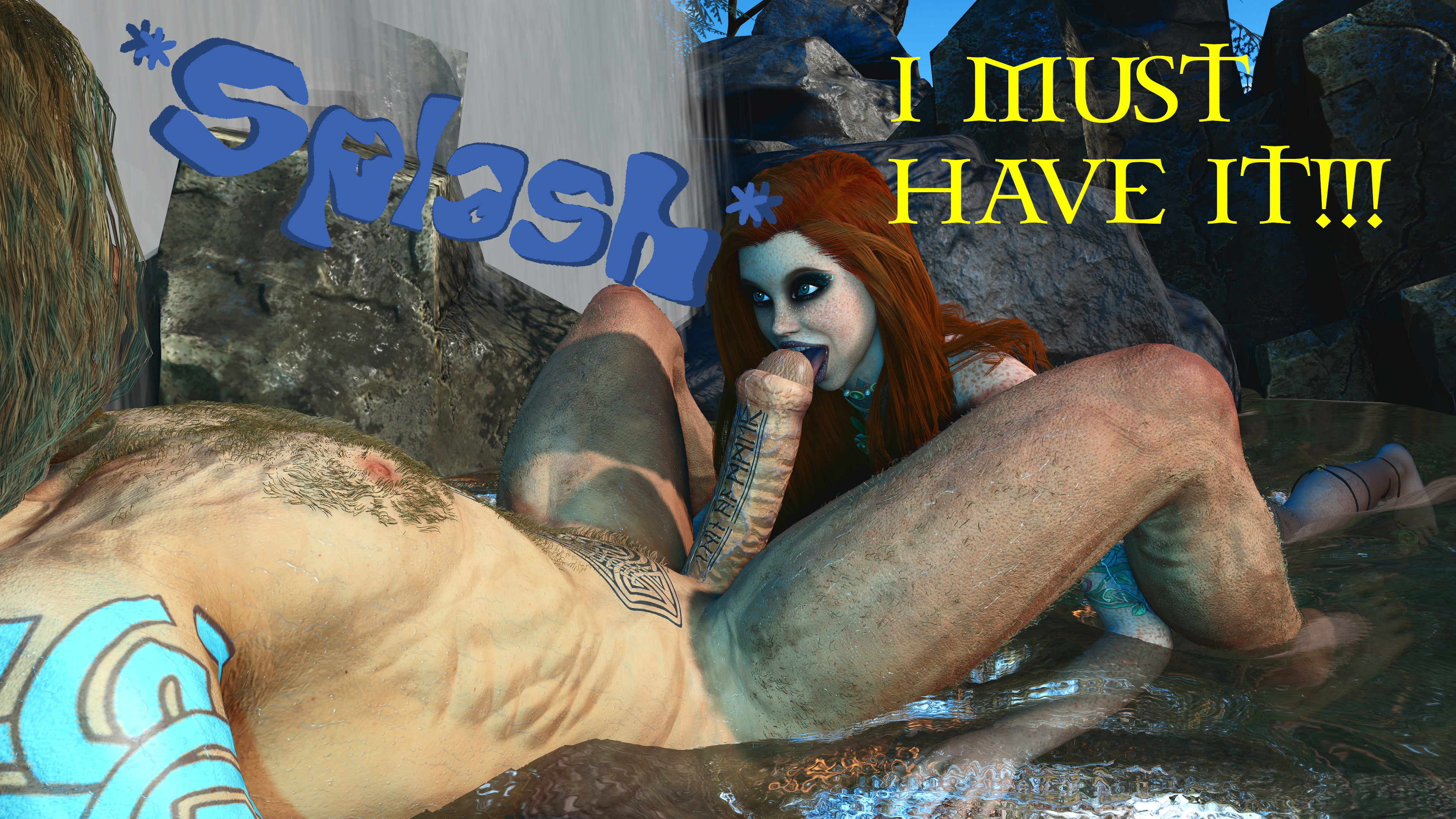 Sacred Waters Pt.2  Red head Water Waterfall Outdoor Sex Nature Doggy Style Riding Anal Sex Big Dick Creampie 5