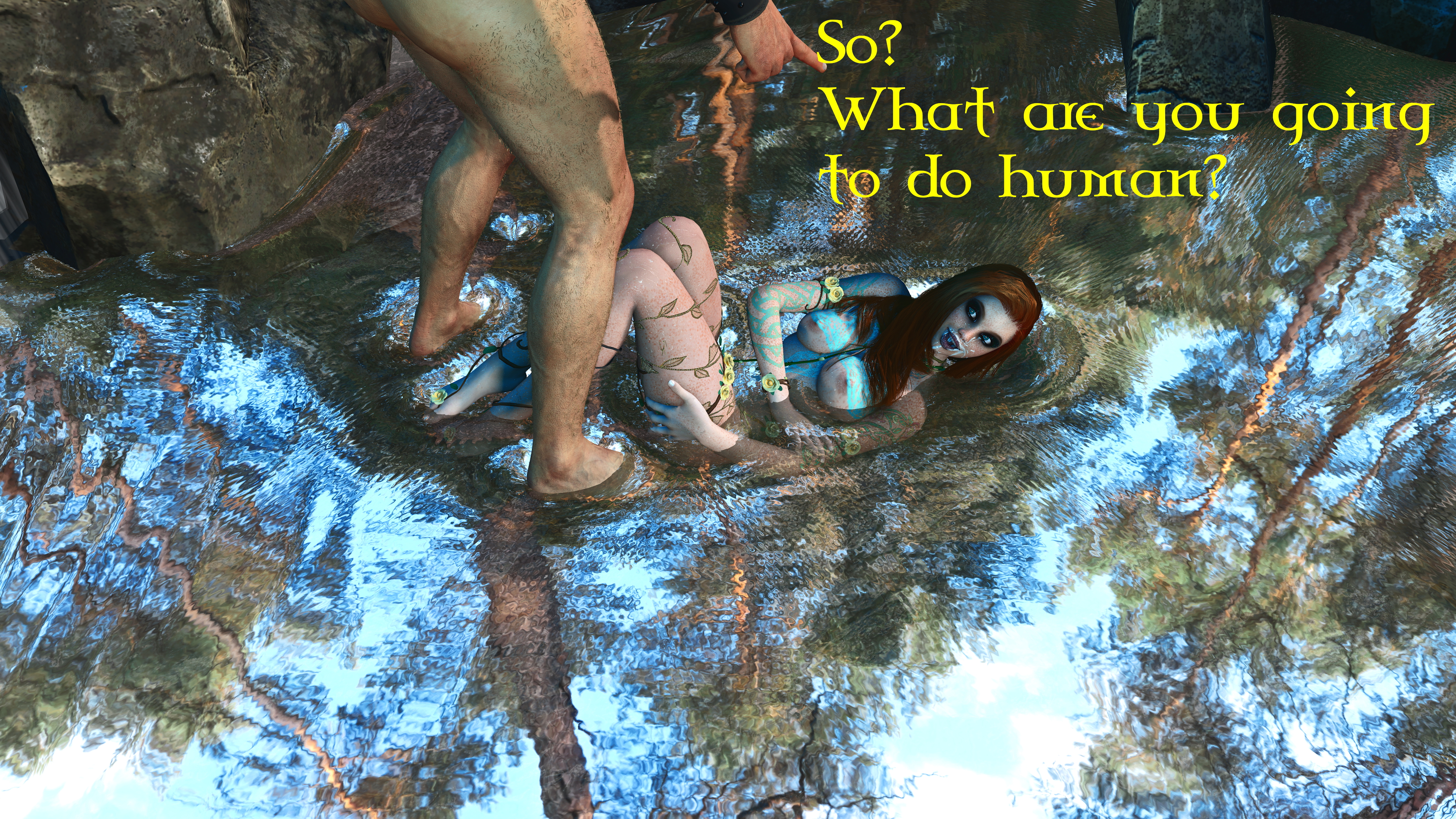 Sacred Waters Pt.2  Red head Water Waterfall Outdoor Sex Nature Doggy Style Riding Anal Sex Big Dick Creampie 11