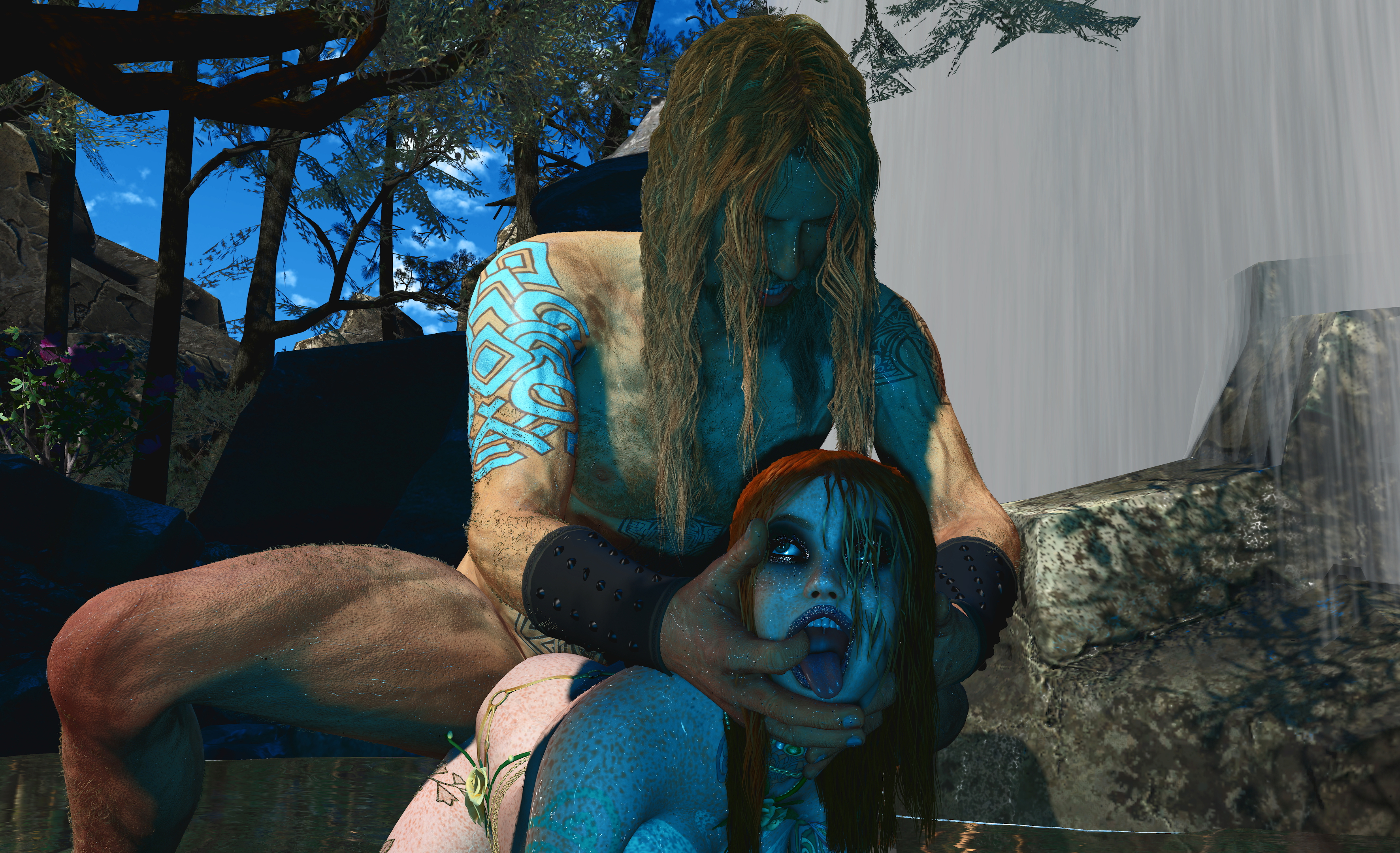 Sacred Waters Pt.2  Red head Water Waterfall Outdoor Sex Nature Doggy Style Riding Anal Sex Big Dick Creampie 23