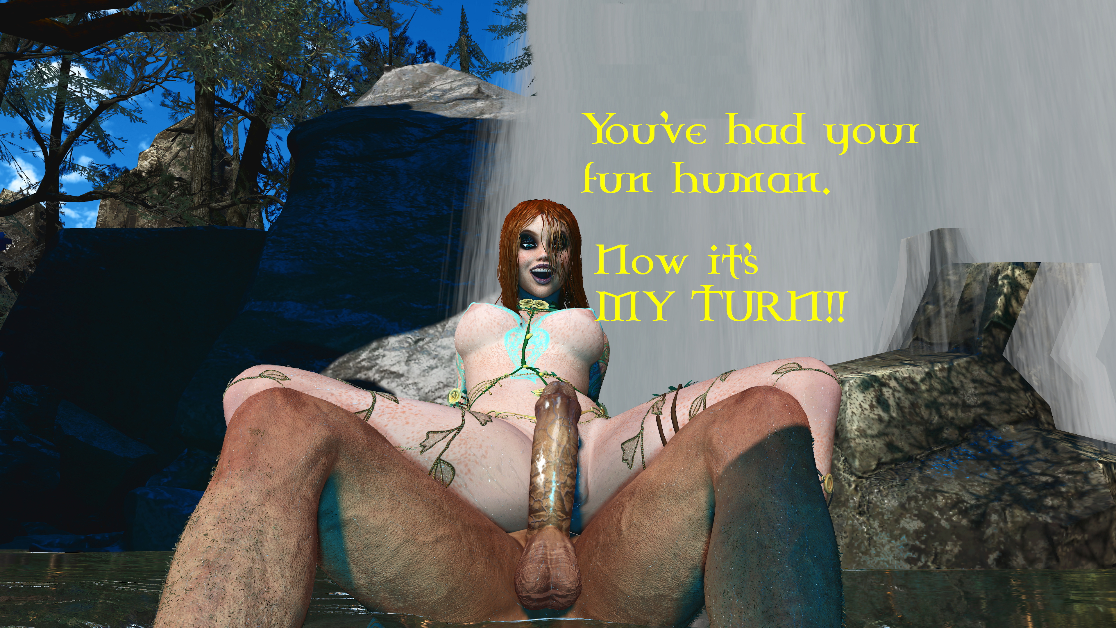 Sacred Waters Pt.2  Red head Water Waterfall Outdoor Sex Nature Doggy Style Riding Anal Sex Big Dick Creampie 25