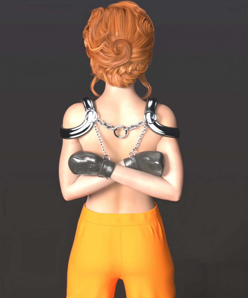 Prisoner trying out Armbinders