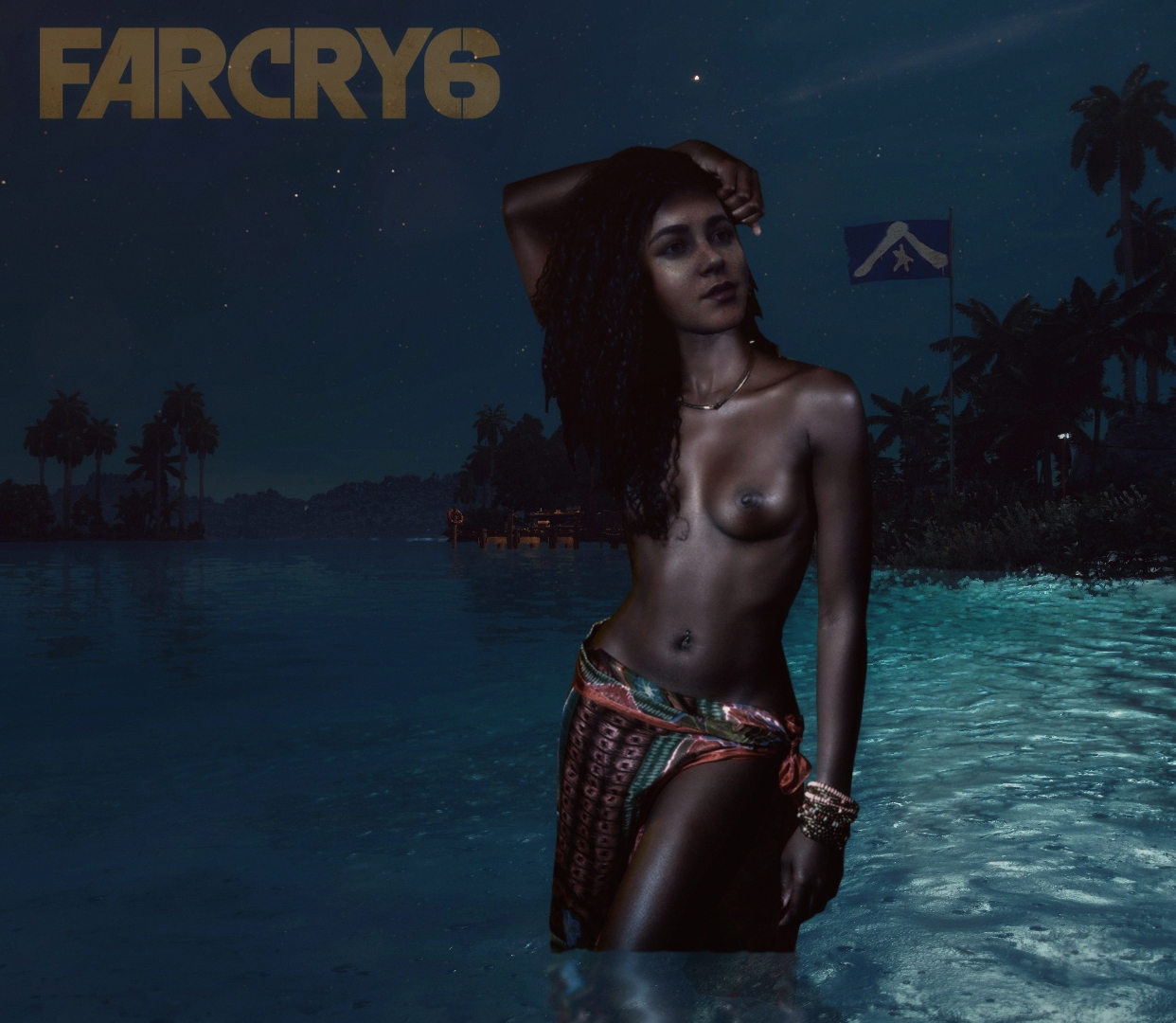 Yara can be a very welcomming place.   Ebony Topless Water Beauty