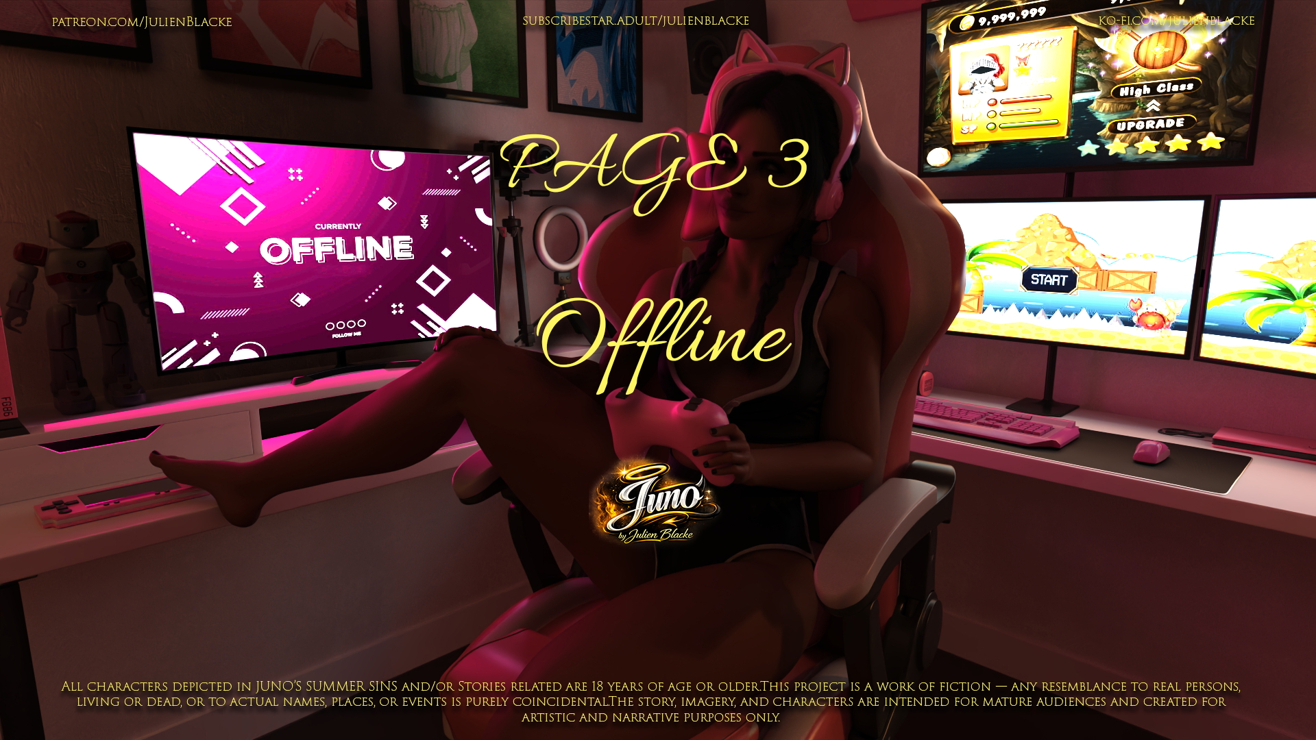 Juno’s Summer Sins — Page 3: “OFFLINE” Juno Original Cunnilingus Masturbating Masturbation Solo Masturbating Solo Vibrator Fingering Fingering Pussy Teen Siblings Incest Incest Story 2