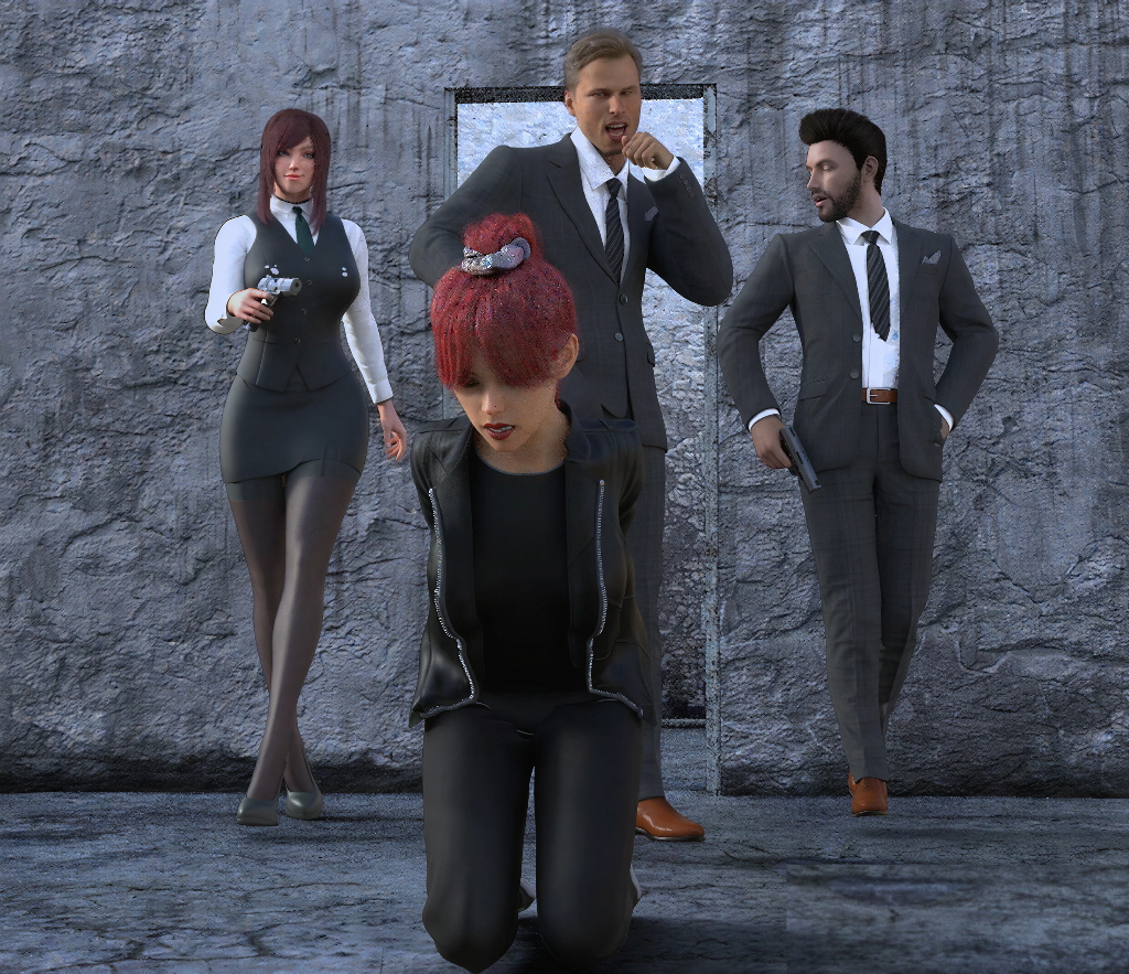 Jhon kicks Rachel in the back  causing her to fall to the ground.
Carol rips the ribbon from Rachel s hair  leaving her hair all disheveled.
George stays at the door  spying to see if anyone else is showing up besides them.
Rachel is scared and confused  what are they doing to me? she thinks.