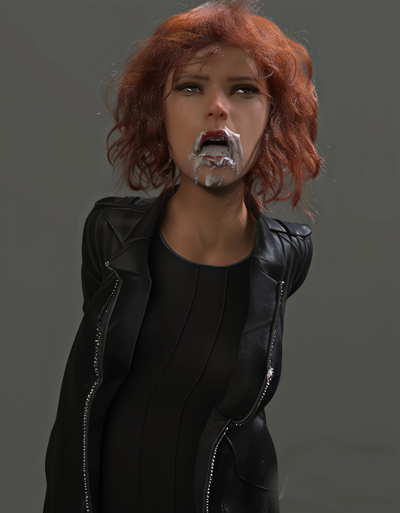 Rachel s face is covered in cum and she s furious with Jhon for what he did