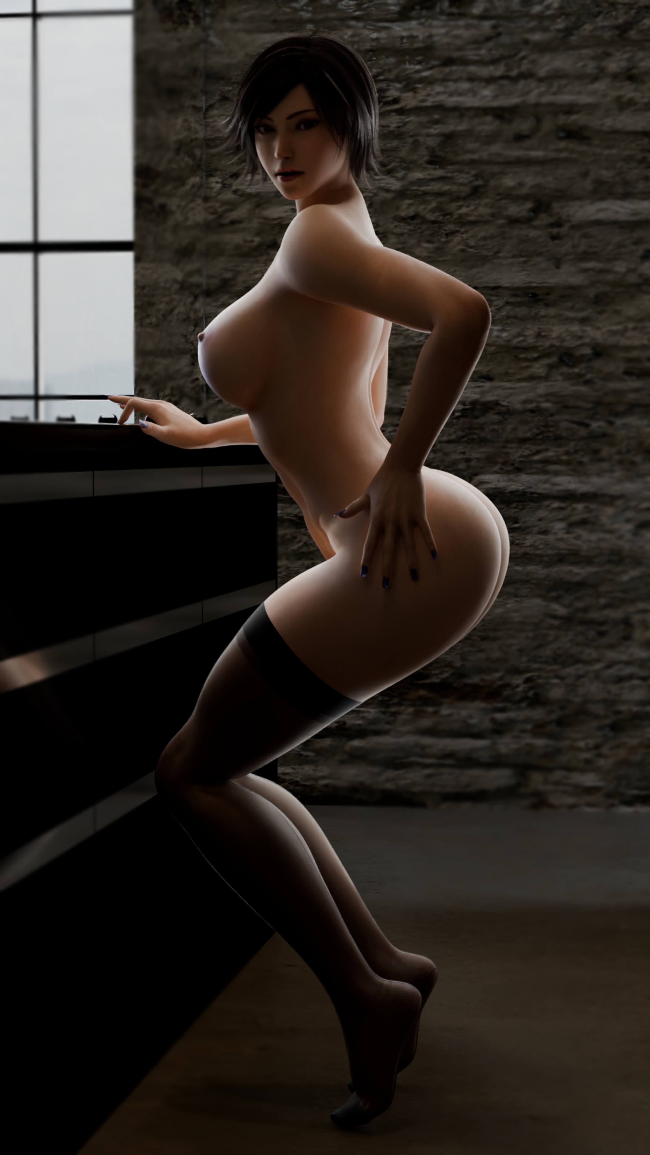 asuka showing her thick ass