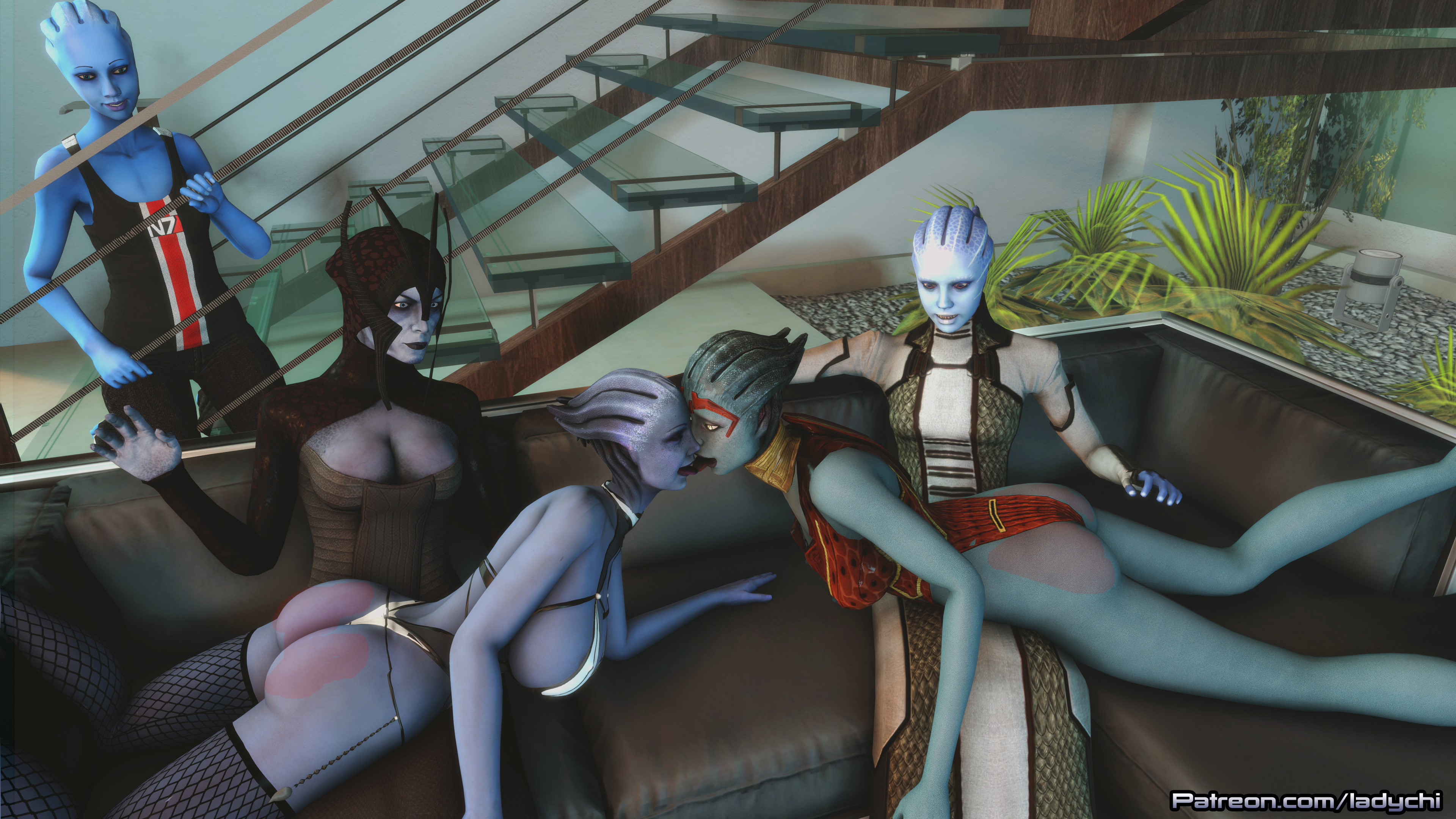 Happy Mother sday!  Mass Effect Asari (mass Effect) Samara Liara T Soni Lesbian Lesbians Girl On Girl Boobs Pussy Dildo Anal Spanking Kissing 2