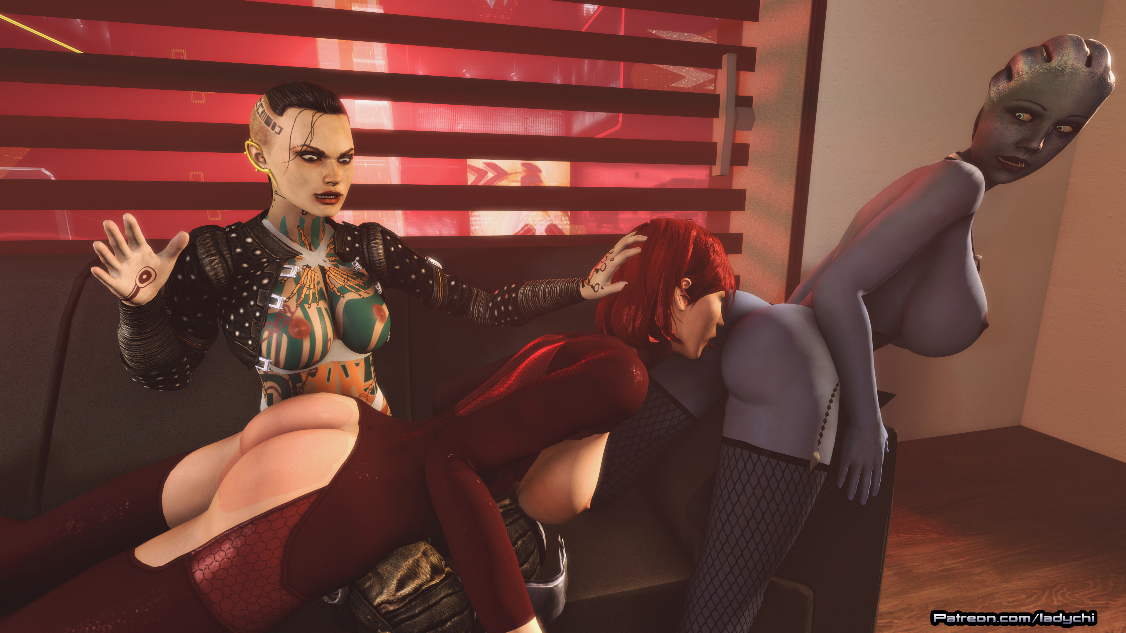 A bonus to an old comic I made called  Jack and the strippers  Mass Effect Commander Shepard Jack Asari (mass Effect) Liara Spanking Lesbian Rimjob Sexy Ass Pussy Boobs Nude Naked Lesbians Threesome Tattoos
