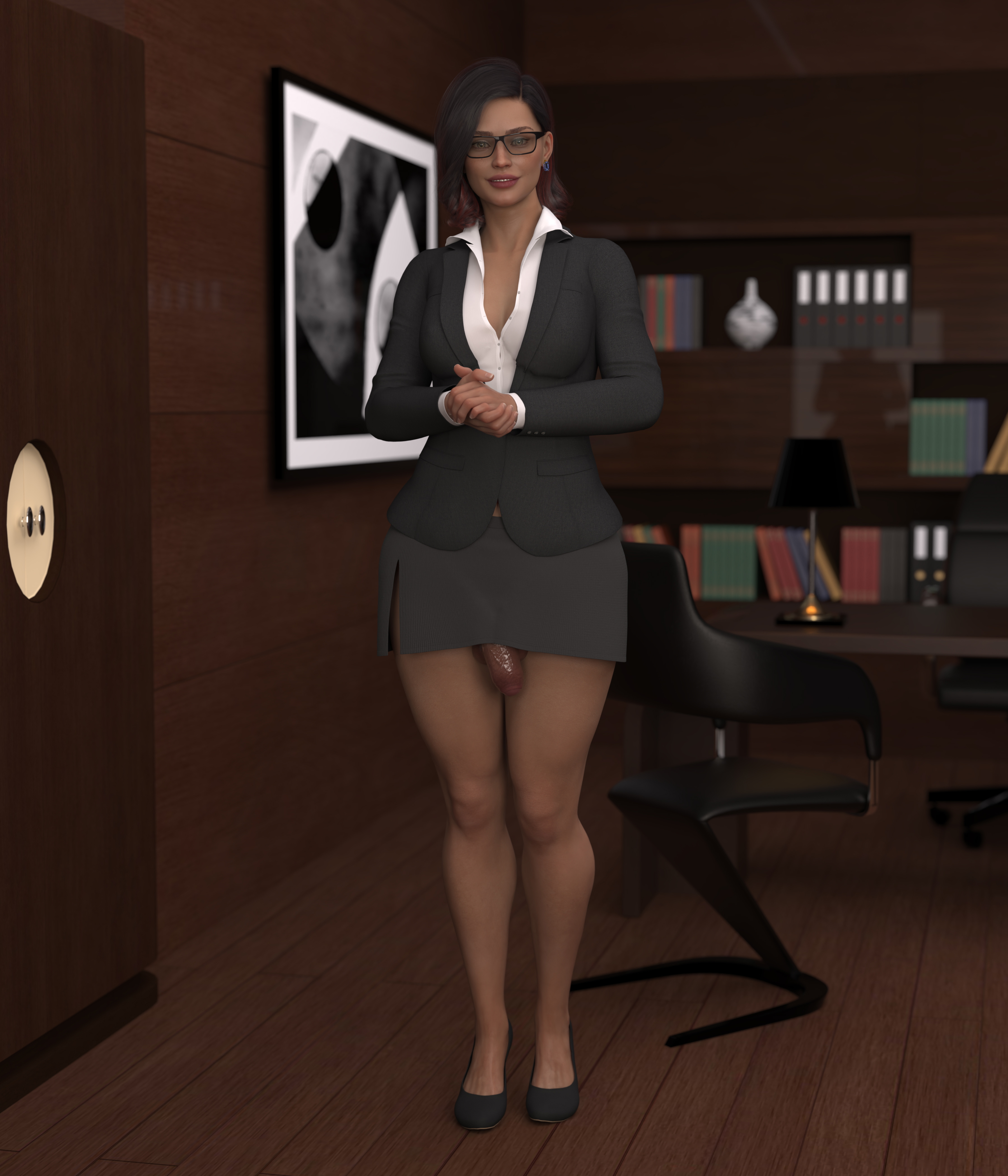 Claudia - Businesswoman  Futanari Futa Pinup Office 3d Porn