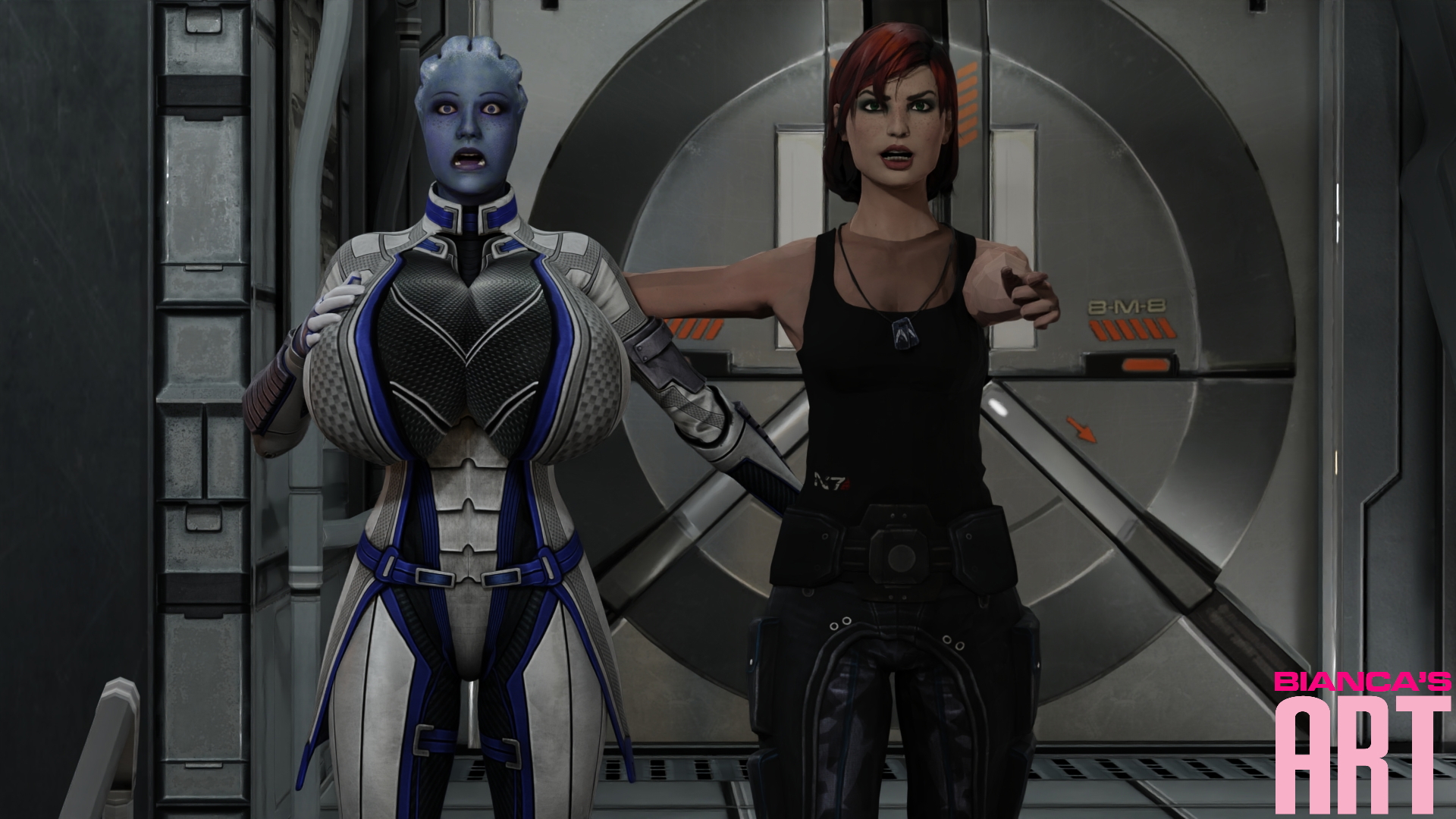 CAUGHT IN THE ACT Jack Miranda Lawson Liara T Soni Mass Effect Femshep 3
