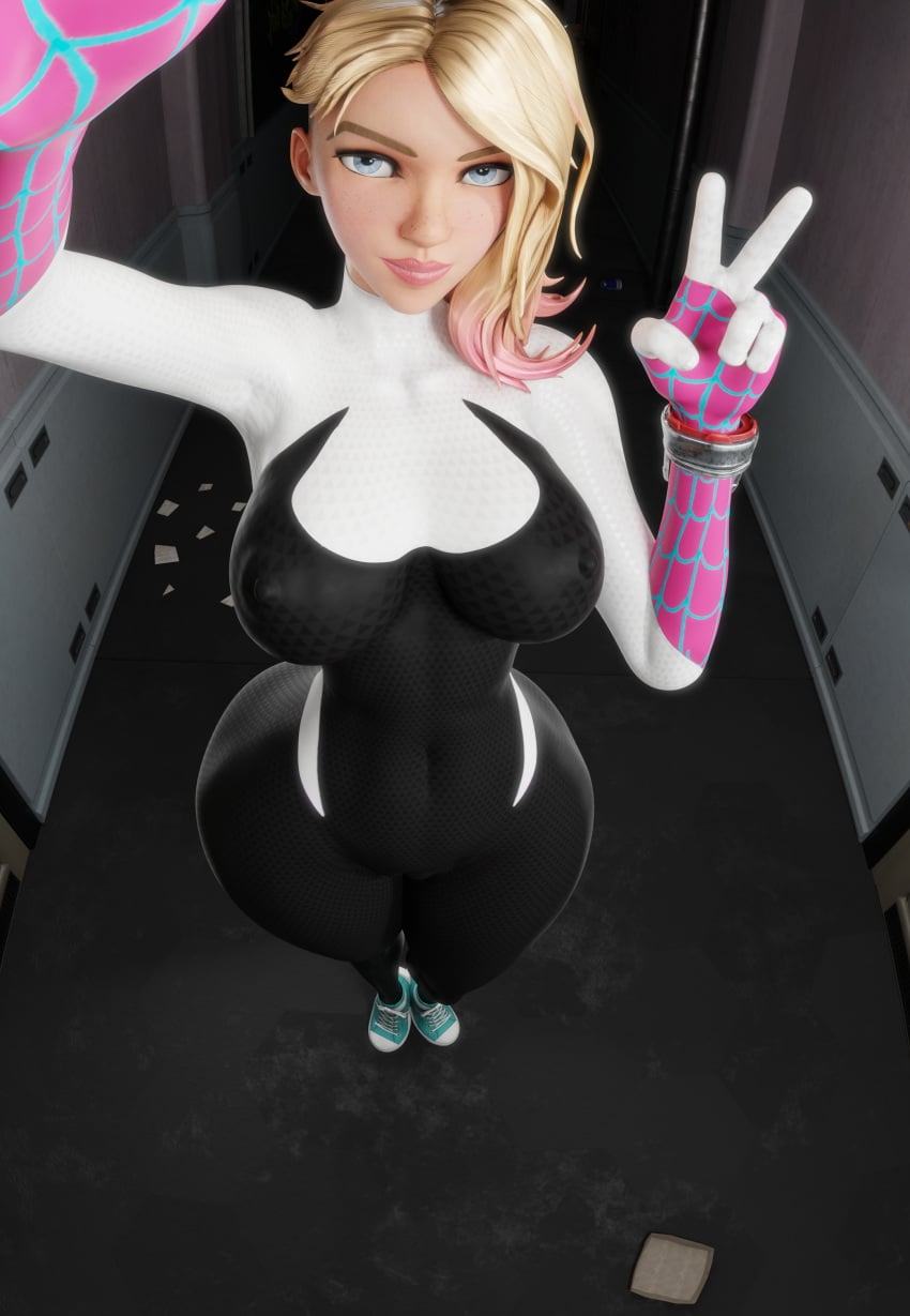 🕸️ Spider-Gwen/Gwen Stacy 🕸️ Gwen Stacy Spider gwen Fat Ass Thick Thighs Thick Thick Ass Bent Over Looking Back Sexy Fuckable Bubble Butt 20