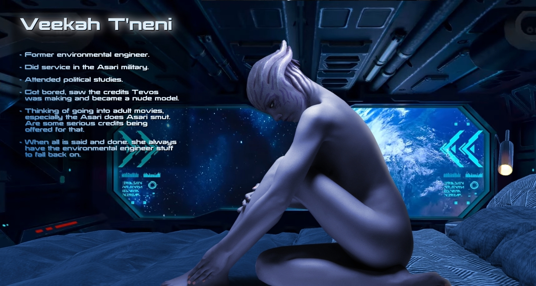 Veekah T neni Asari Mass Effect Alien Nude Sexy Breasts