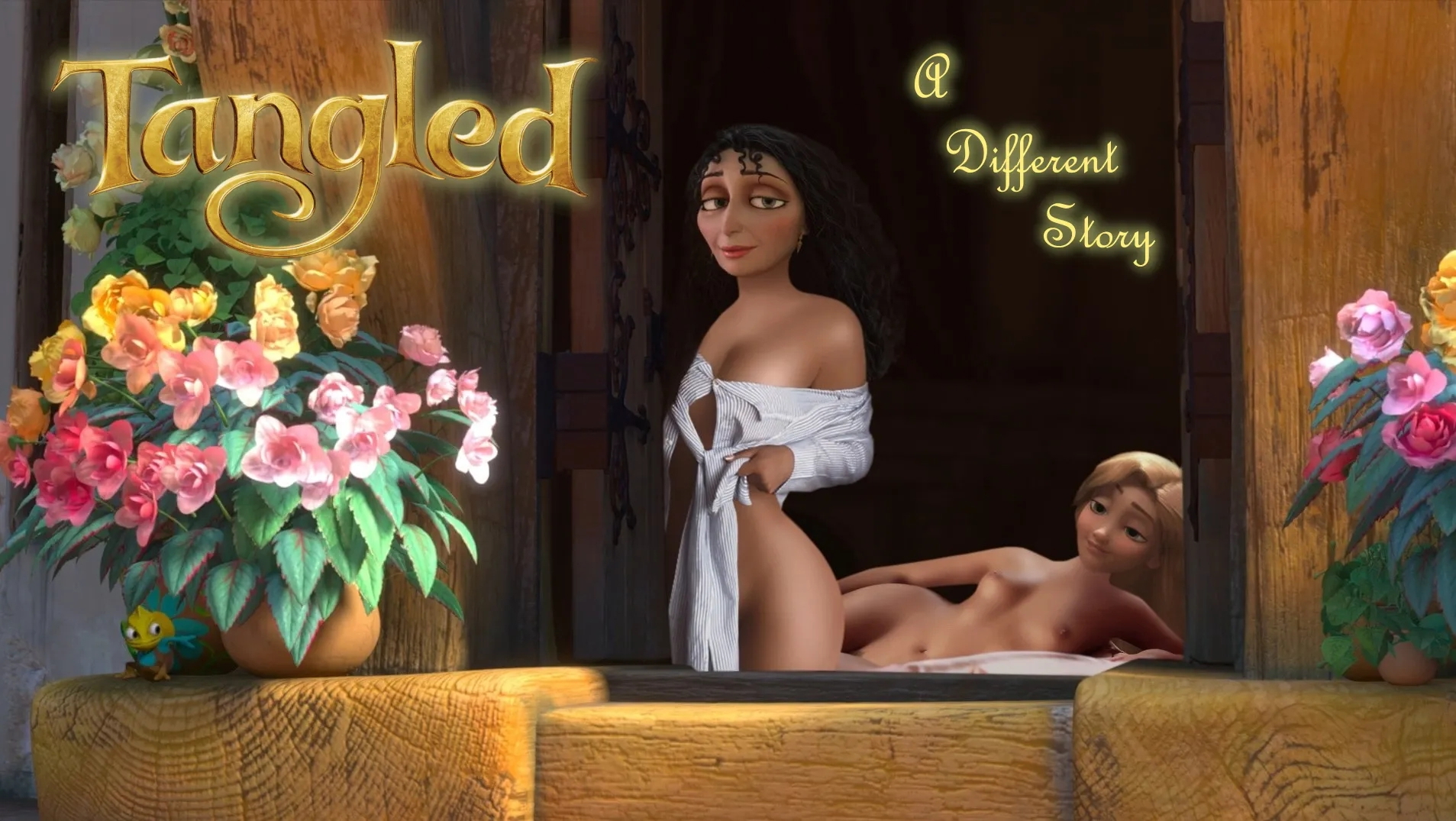 Tangled a different story Tangled Rapunzel Mother Gothel Disney Nude Lesbian Breasts