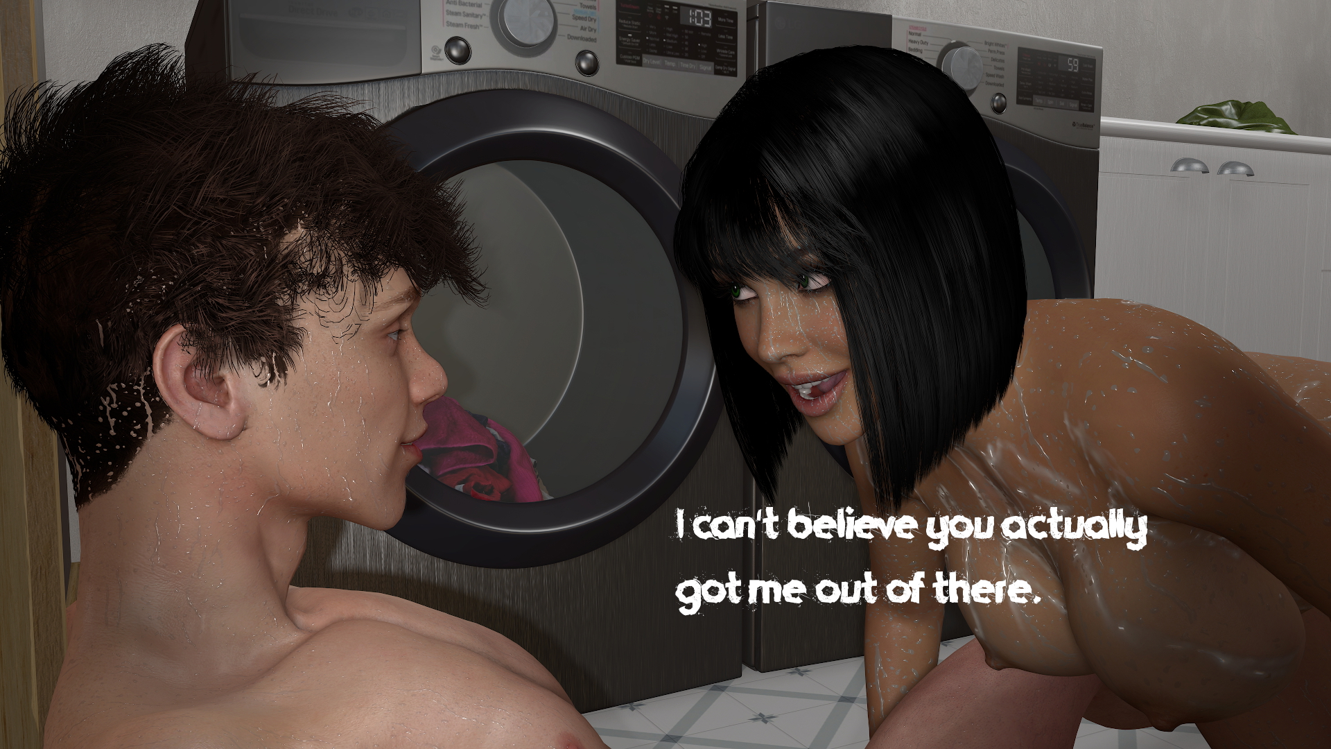 Dirty Laundry  Milf 3d Porn Big Tits Big Cock Cum Covered Stuck Rough Sex Doggy Style Deep throat Cunnilingus Cum In Throat 63