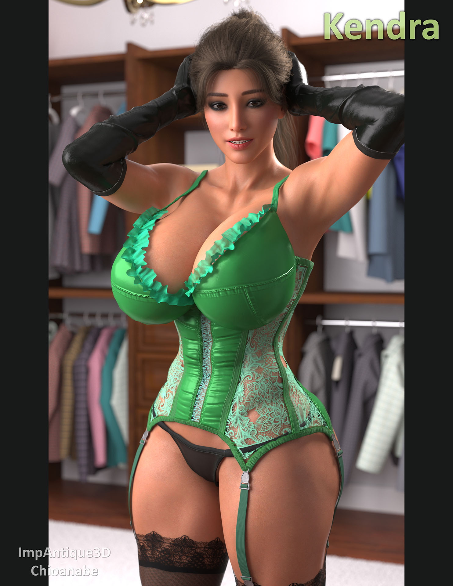 Kendra (Fem) Pinup 06  Big Tits Armpits 3d Porn