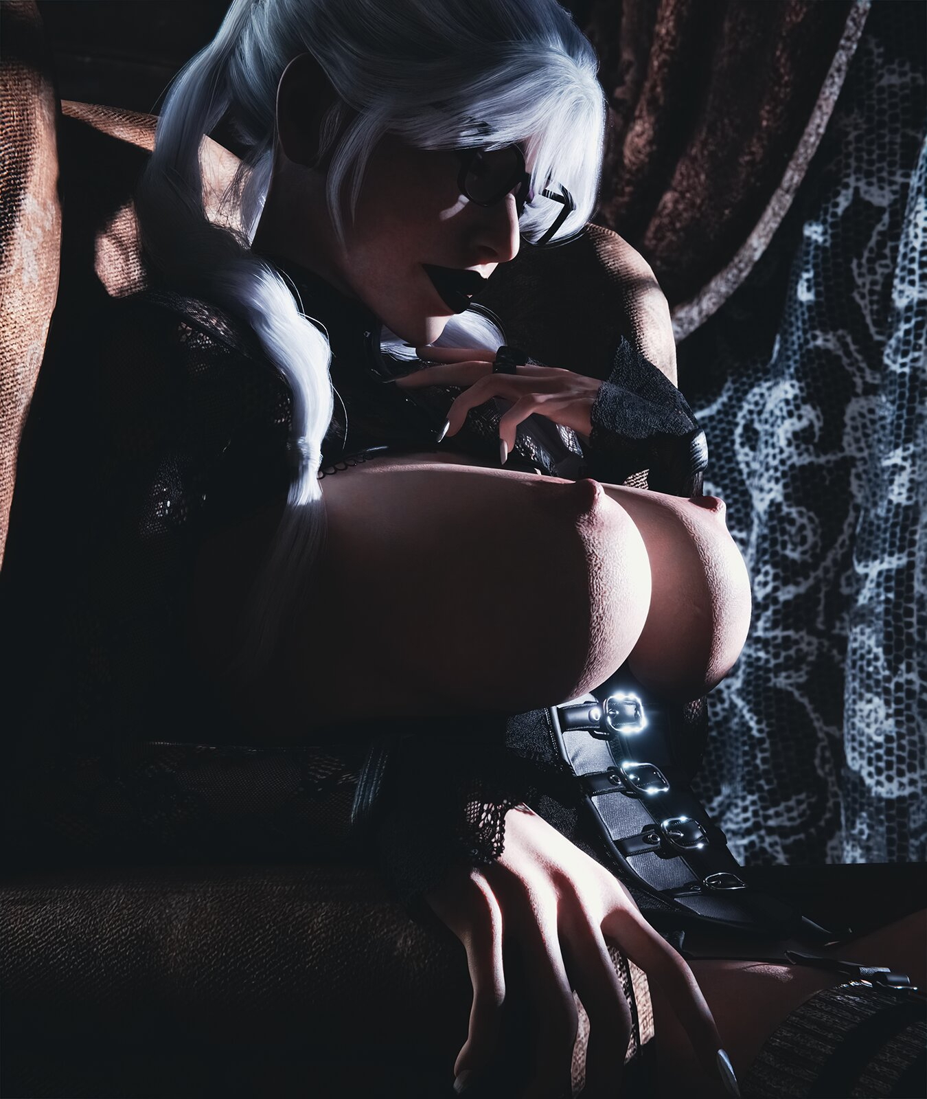 Revealing Temptation Dead By Daylight Dbd Big Tits Big boobs Big Breasts Lingerie Sexy Lingerie Goth Goth Girl Big Tittied Goth Girlfriend 6