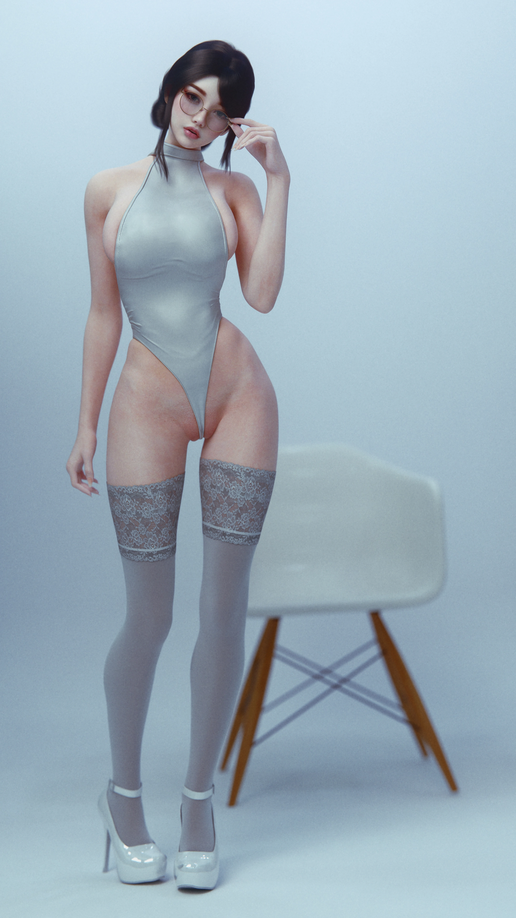 Hinata Photoshoot Original Character Girl Stockings Leotard