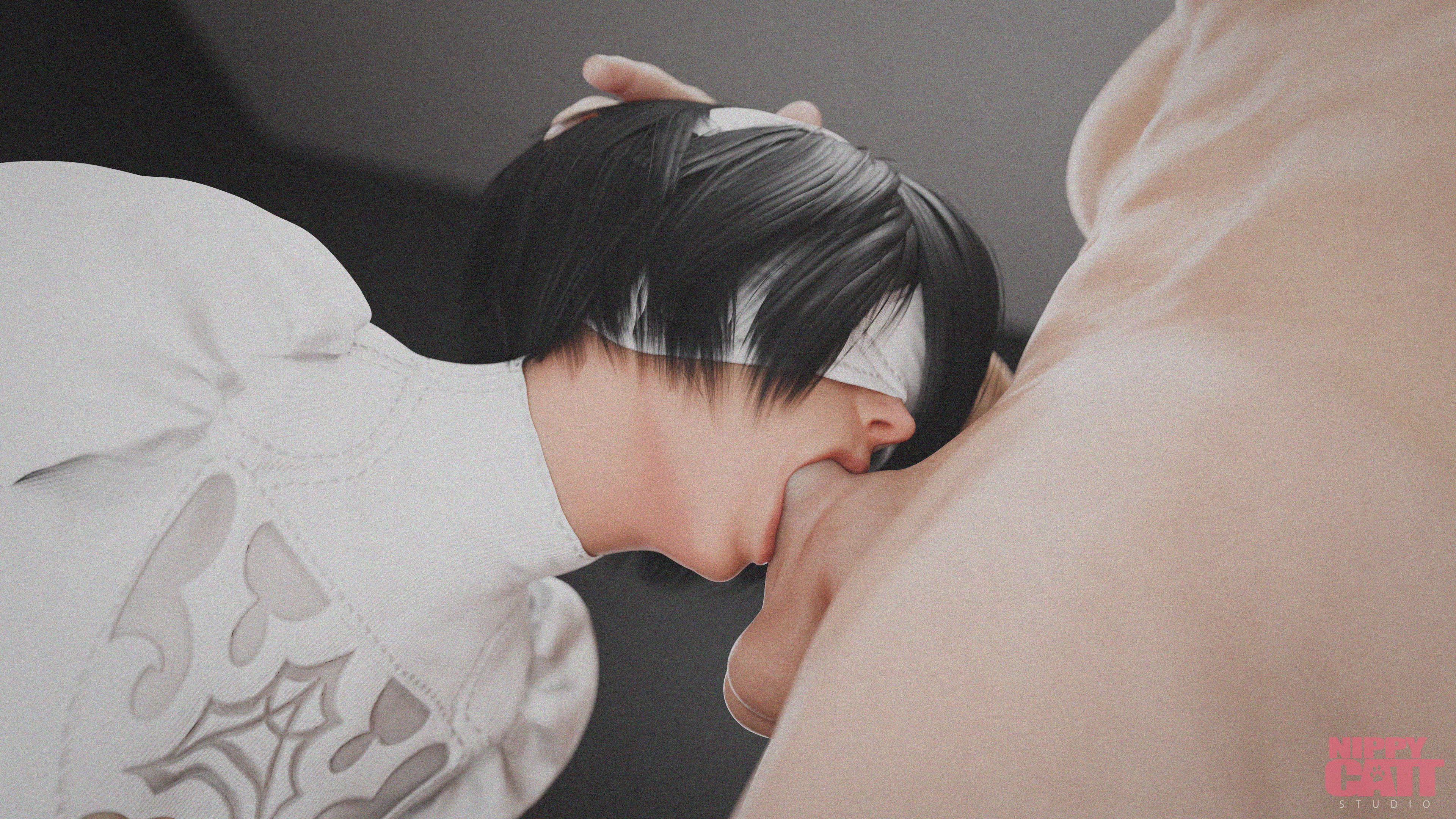 2B Fellatio [NieR] Nier (series) Nier Automata 2b Yorha2b Yorha 2b 3d Porn Fellatio Oral Sex Oral Blowjob Cum Cum Drip Cum In Mouth Deep throat Short Hair 3