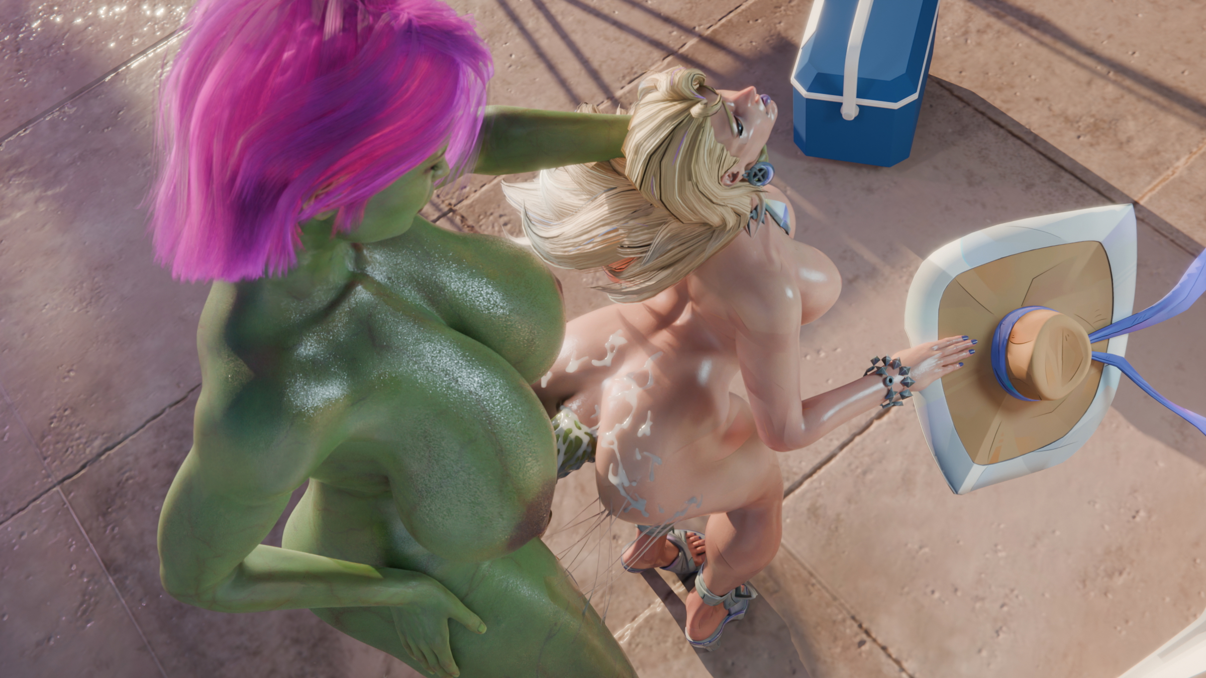 Emma Frost Summer Enjoyment Emma Emma Frost She-hulk Futanari Futa On Female Anal Anal Penetration Cum Cum Covered