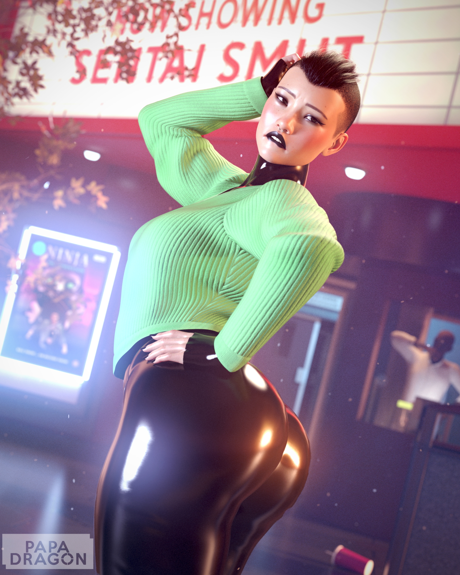 Do You Think Anyone Will Notice?  Latex Latex Suit Embarrassed Public Goth Piercing