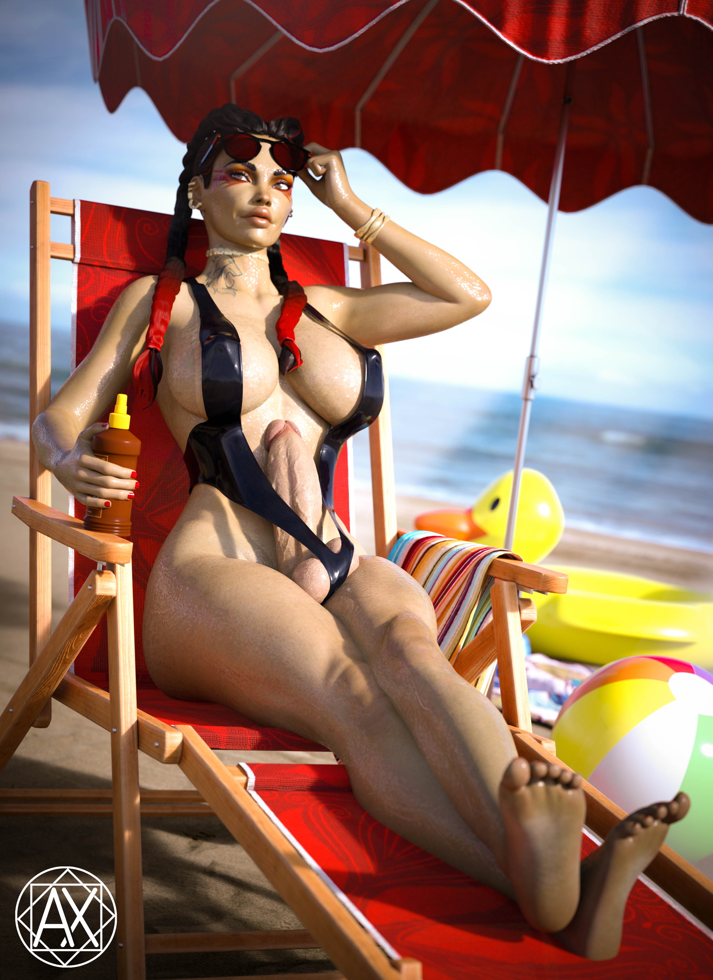 Loba swinsuit Apex Legends Loba Nude Futa Pussy Big Tits Big Cock 4