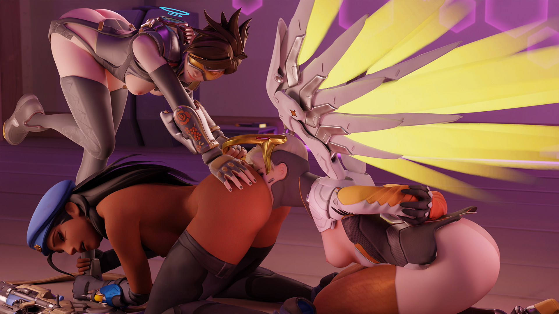 Ana x Mercy x Tracer Widowmaker Overwatch Mercy Tracer Ana (Overwatch) 3d Porn Nude Naked Domination Bdsm Chained Pussy Nipples Eating Pussy Eating Ass Doggy Style