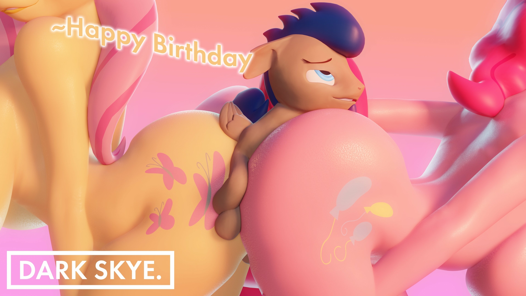 Happy Birthday My Little Pony Fluttershy Pinkie Pie 3d Porn Pony Horse Unicorn Tattoo
