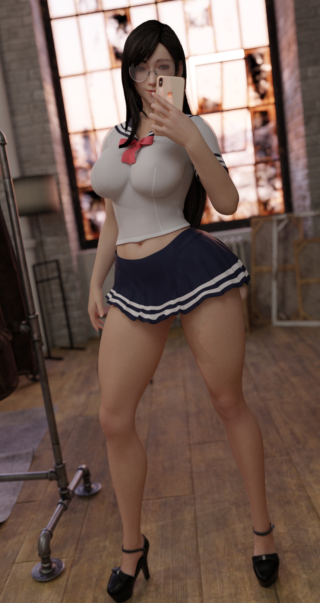 Tifas outfit Tifa Lockhart Final Fantasy 3d Porn Outfit Sexy Glasses Pussy Curvy Half Naked Nude