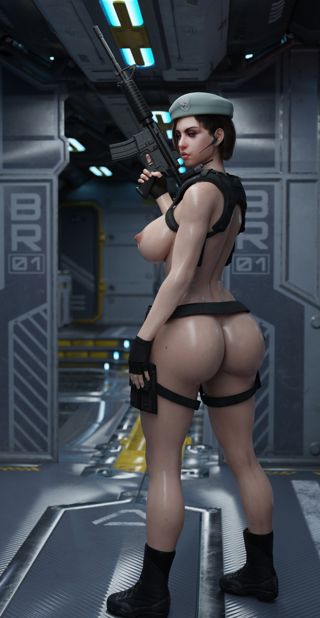 Jill got cake Jill Valentine Resident Evil 3d Porn Outfit Sexy Glasses Pussy Curvy Nude Big Tits Big Breasts Big boobs Big Ass Big Booty 2