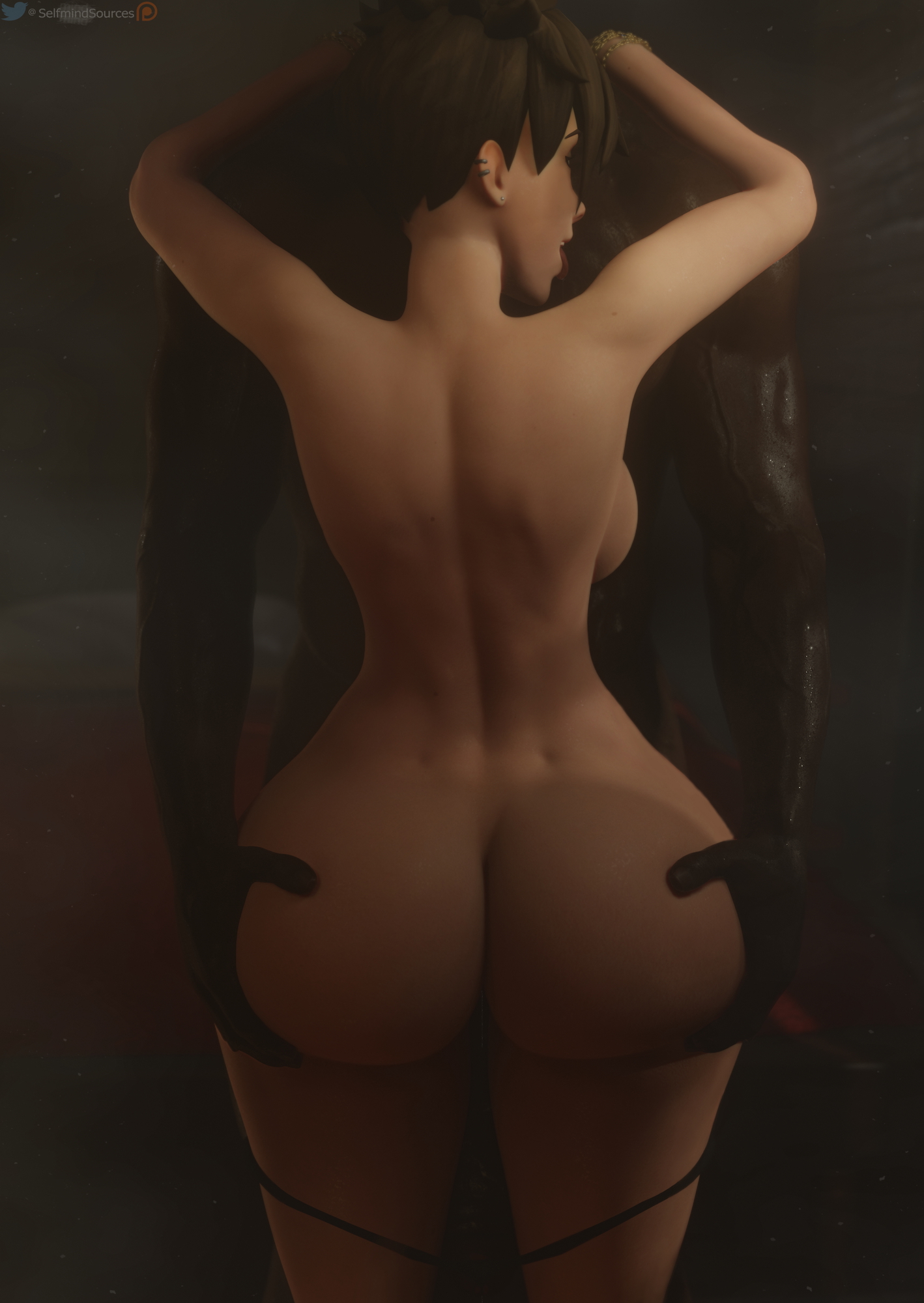 Curvy Tracer Overwatch Tracer 3d Porn Nude Naked Big Ass Big Booty Big Tits Big Breasts Big boobs Pussy Pink Nipples 4