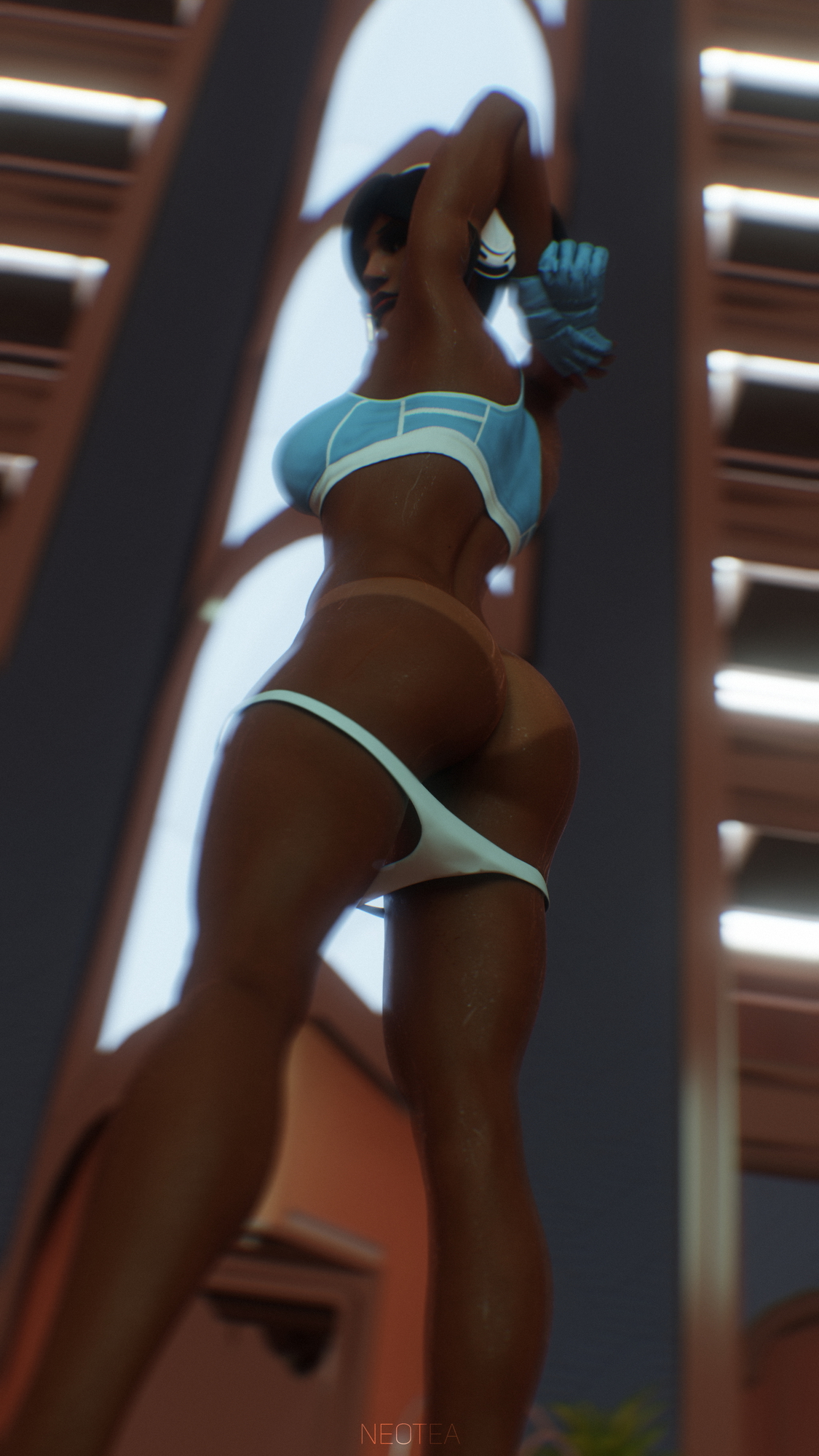 Pharah doing morning stretches Pharah Overwatch 3d Porn Ass Panties Down White Panties Panties Bra Natural Boobs Big Ass Big boobs