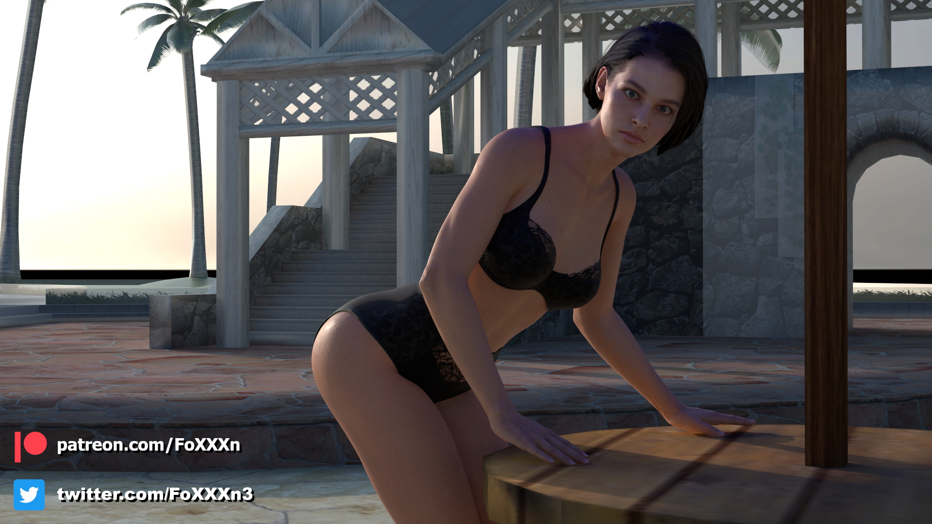 Jill and Leon by the Pool Resident Evil Resident Evil 2 Resident Evil 3 Remake Jill Valentine Leon Kennedy Anal Anal Penetration Anal Sex Cum Cum Inside Cum In Pussy Cum Drip Creampie Scream In Pleasure Barefoot Wet