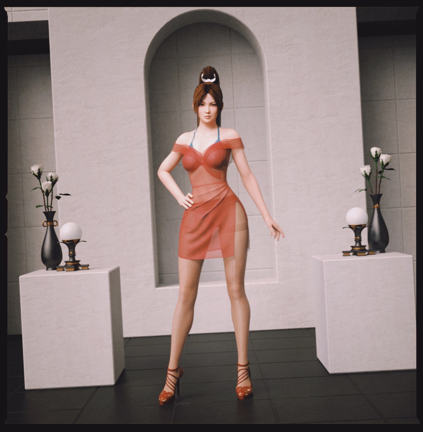 Mai Shiranui Mai Shiranui King Of Fighters Dead Or Alive Pantyhose High Heels Lingerie Futanari