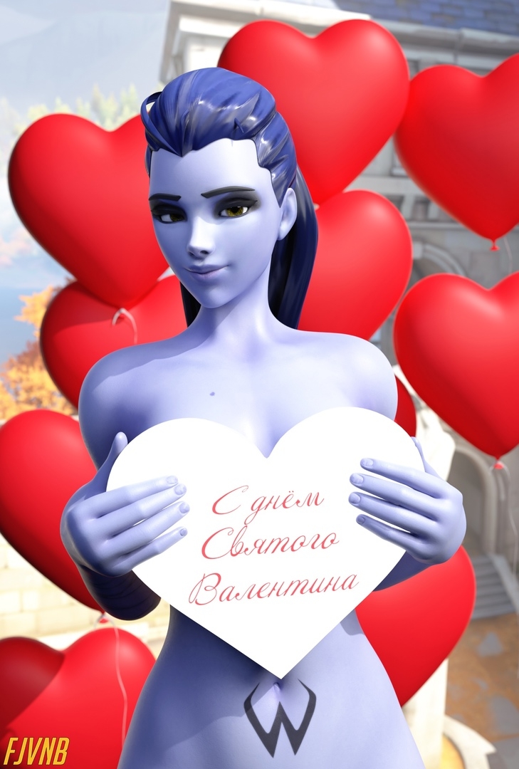 Widowmaker wishes Happy Valentine's Day Overwatch Widowmaker Valentine's Day 2