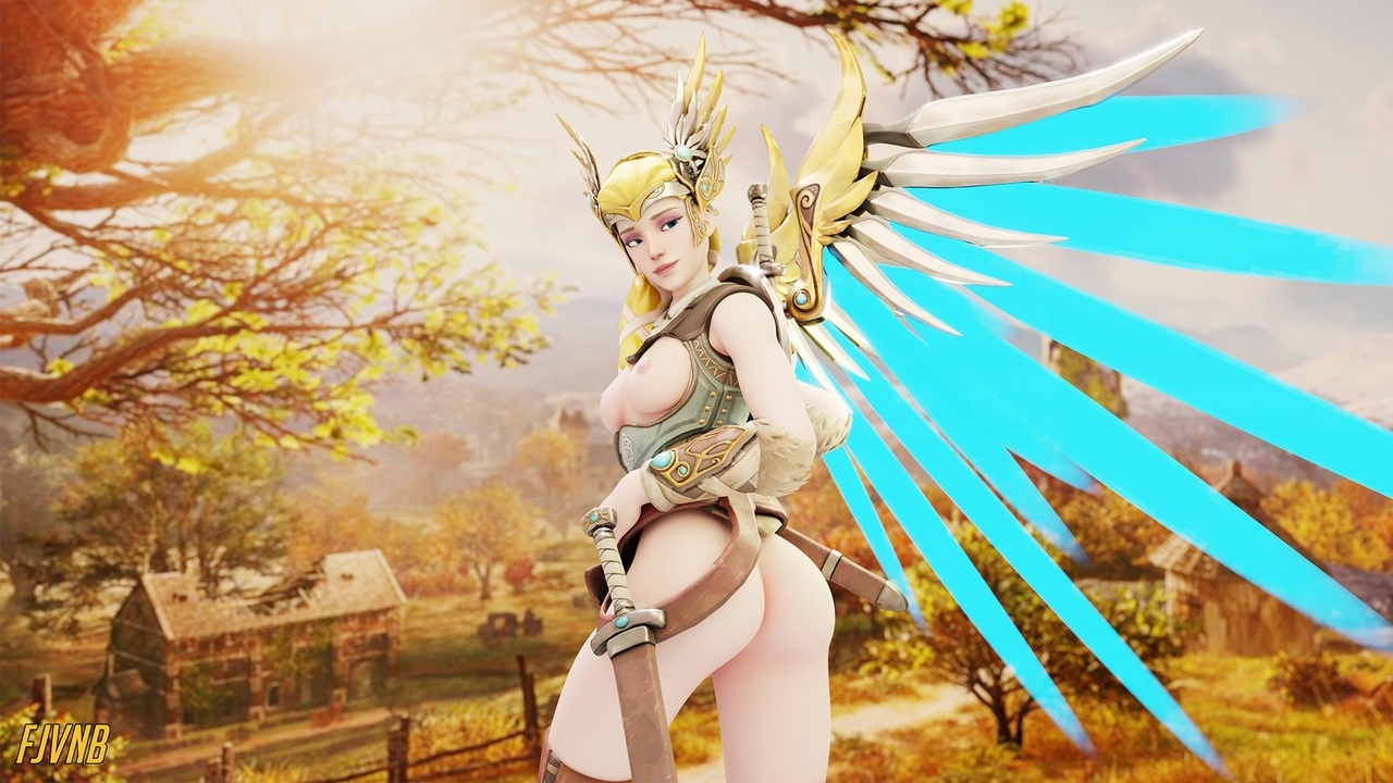 Mercy in an ancient village. Overwatch Mercy Ass