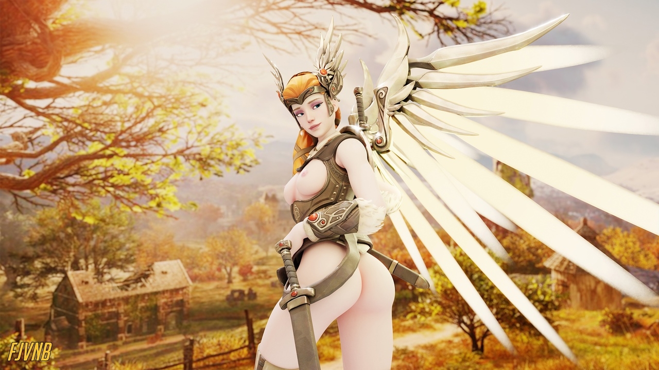 Mercy in an ancient village. Overwatch Mercy Ass 2