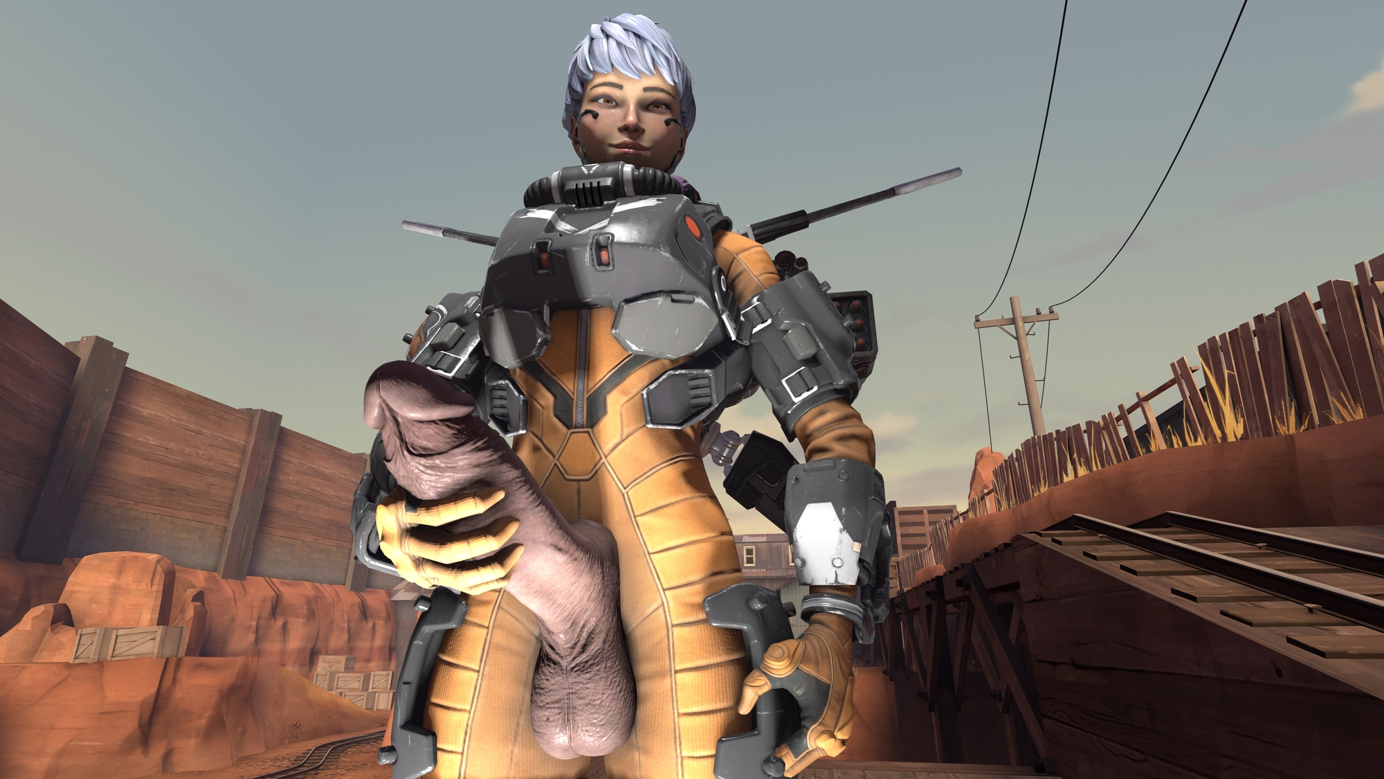 Valkyrie showing off her dick