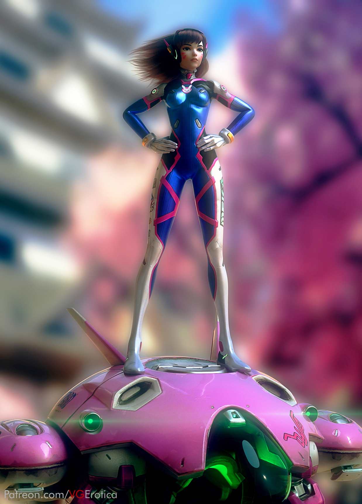 D.va Overwatch Dva (overwatch) 3d Porn Sexy Natural Boobs Natural Tits Pussy Half Naked Small Breasts 2