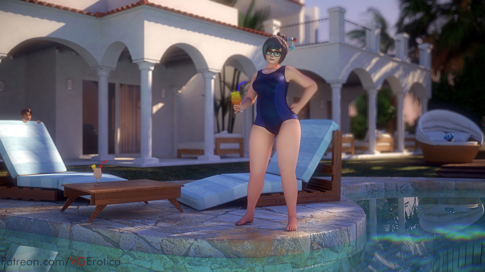 Mei pool Overwatch Mei (Overwatch) 3d Porn Nude Pool Big Booty Big Ass Natural Boobs Curvy 2