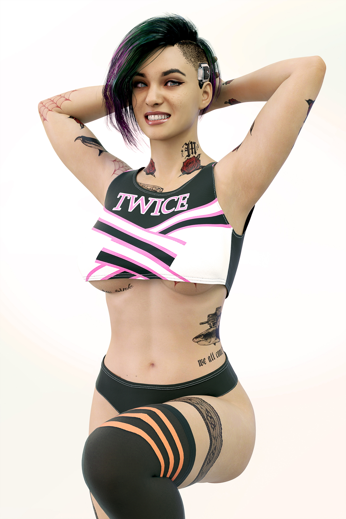 Judy warm's up Judy Alvarez Cyberpunk2077 Futanari Sexy Sex Dickgirl Gym Cyberpunk 2