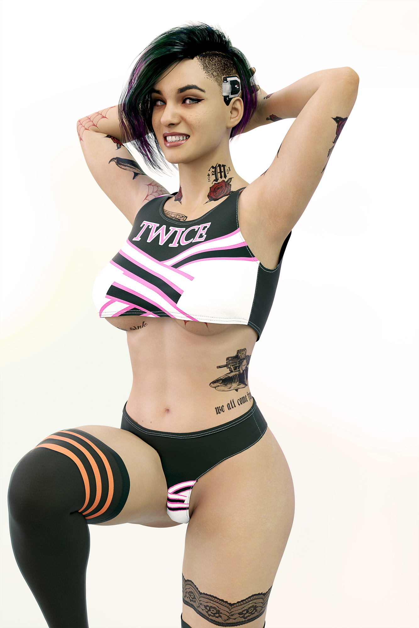 Judy warm's up Judy Alvarez Cyberpunk2077 Futanari Sexy Sex Dickgirl Gym Cyberpunk 3