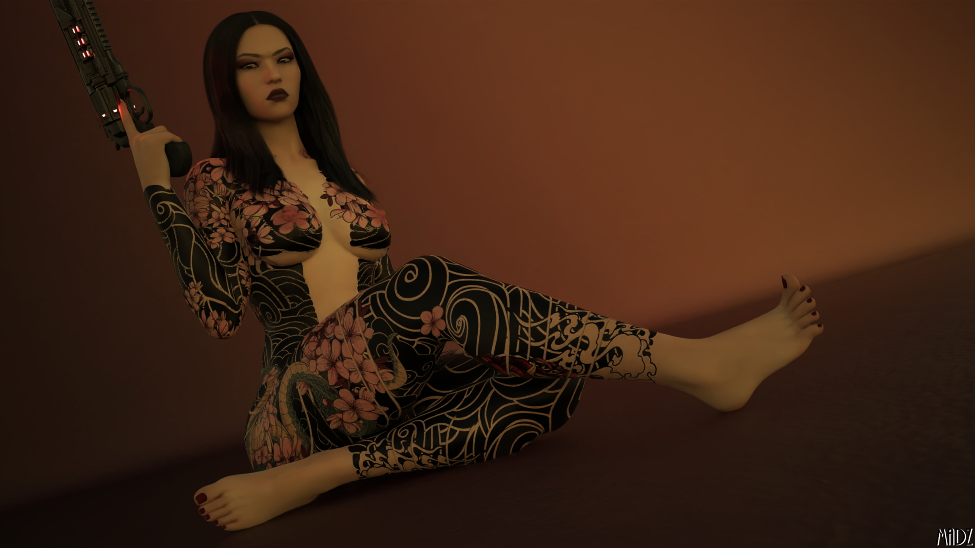Renma Himura  Tattoo Long Legs Asian Leather Original Character 3