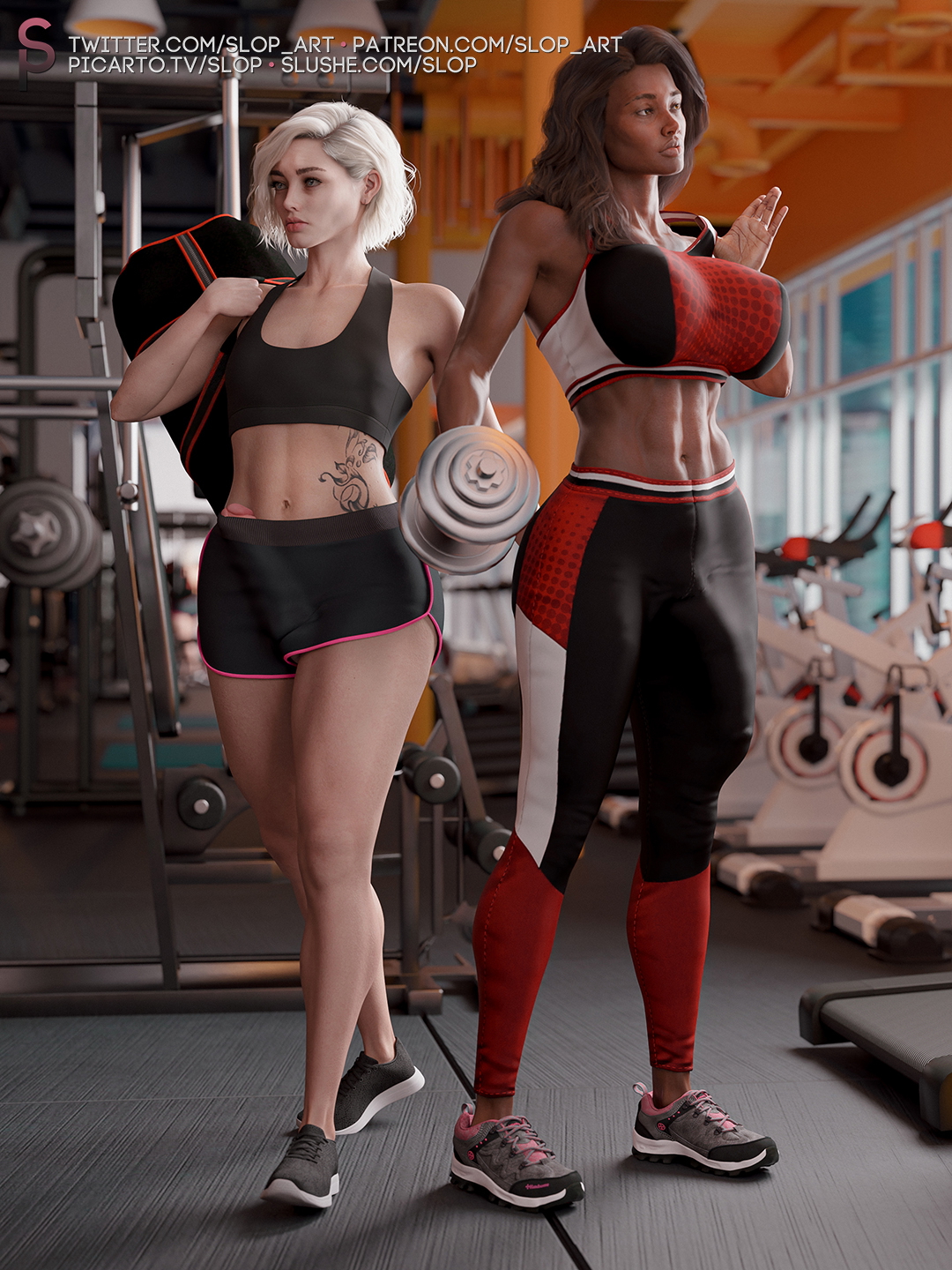Worked Out - Part I Slushe Amaya Tahan Nina Broughton 3d Porn Futanari Futa Big Cock Big Tits Big Breasts Gym Workout Fitness Squatting Topless Oral Sex Sucking Cock Fellatio Blowjob Fuck From Behind Cumshot Doggy Style Balls Massage Cum Covered Interracial